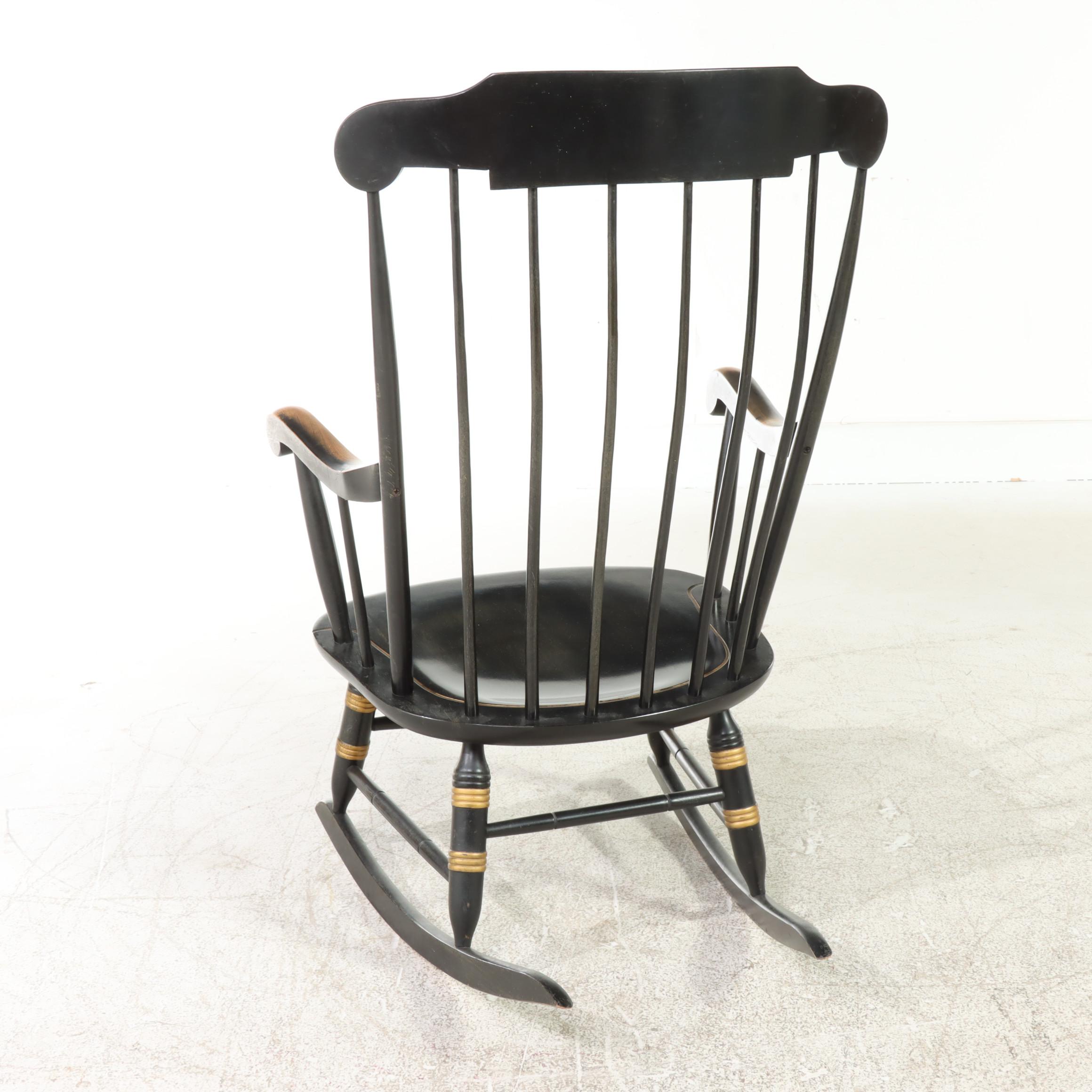 Nichols & Stone Co. Ebonized and Gilt-Stenciled "Fancy" Rocker