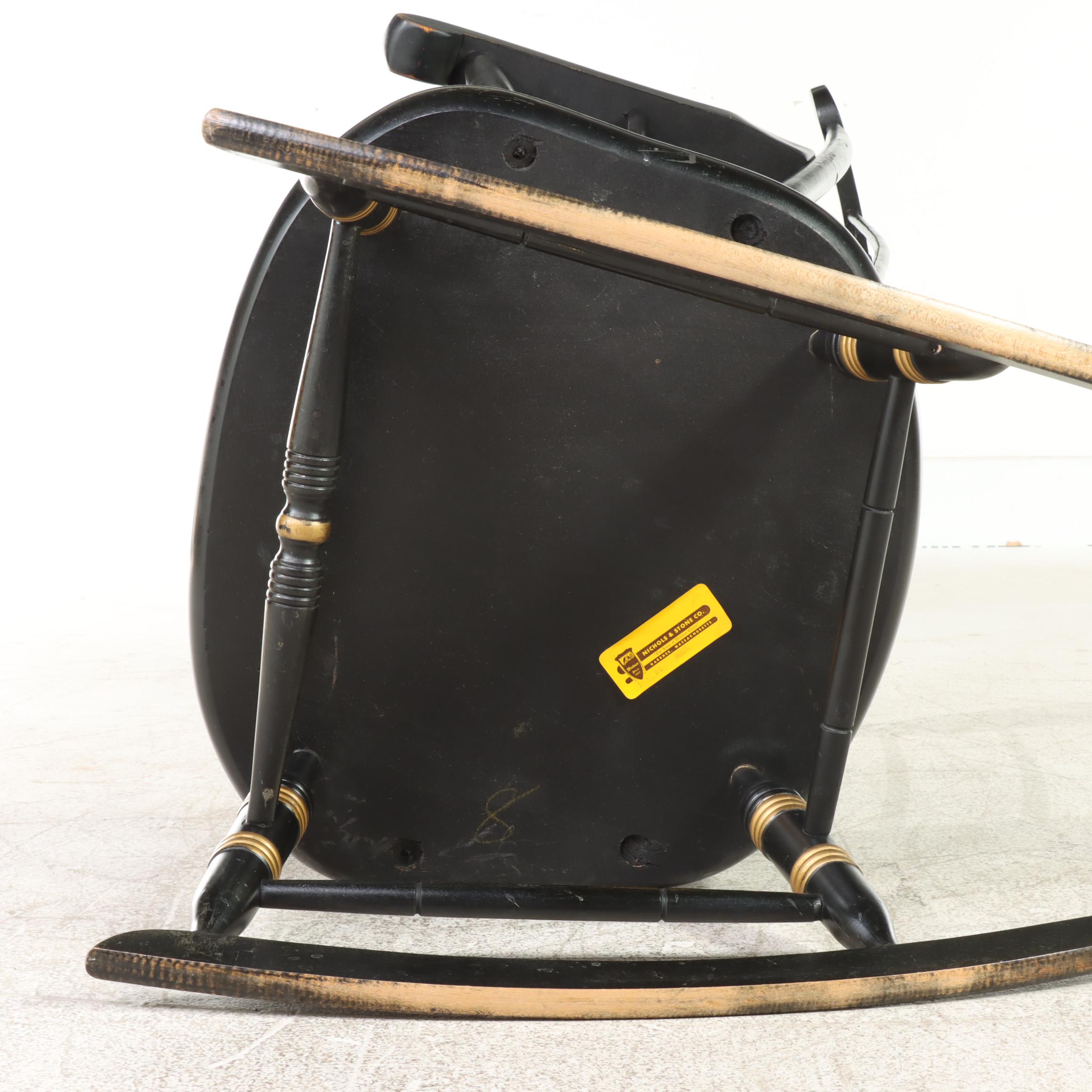 Nichols & Stone Co. Ebonized and Gilt-Stenciled "Fancy" Rocker