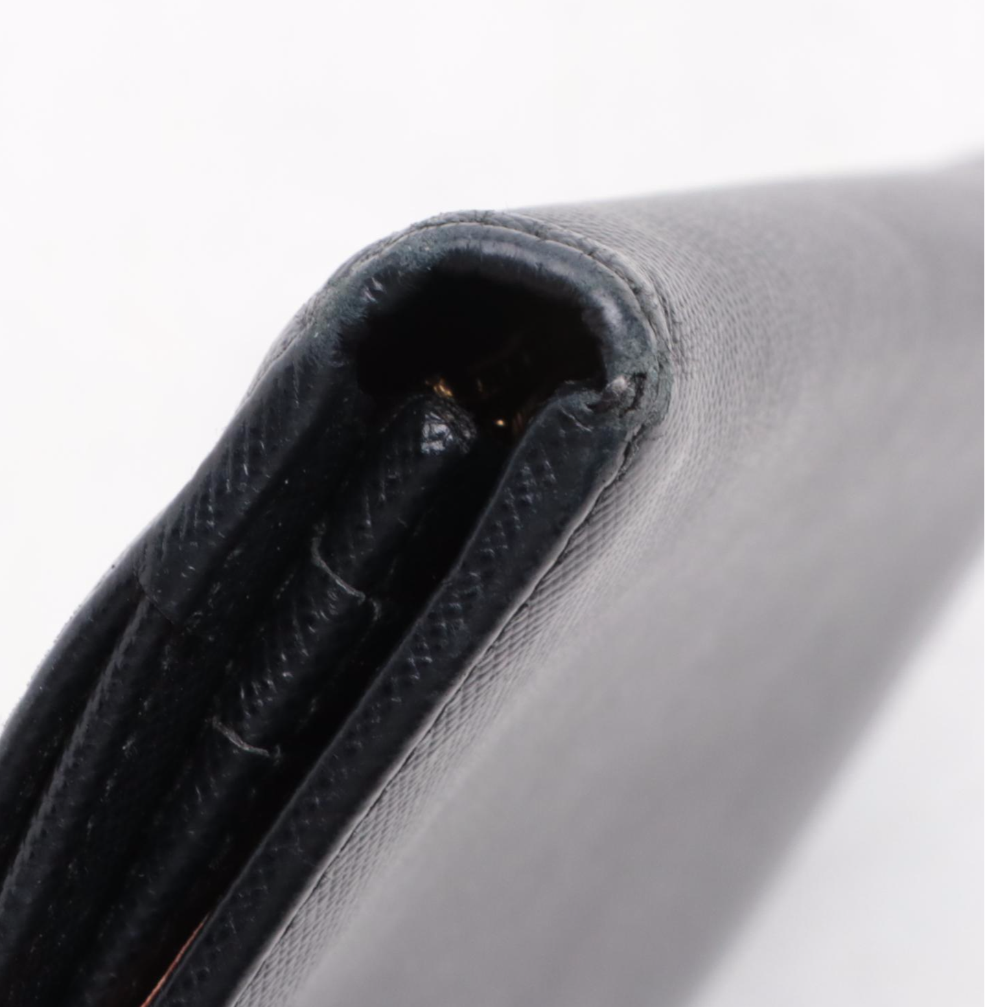 Prada French Flap Long Wallet in Black Saffiano Leather