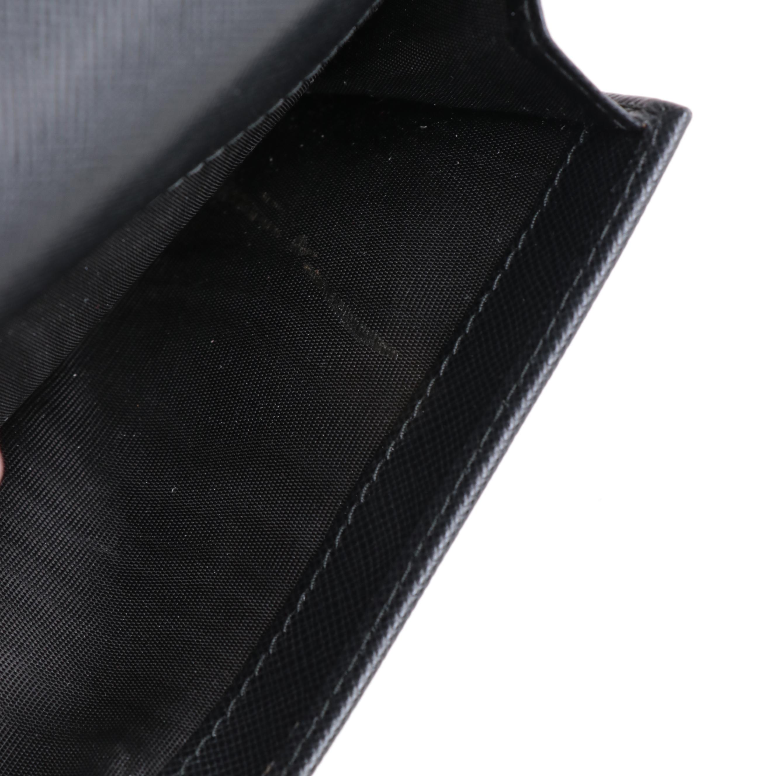Prada French Flap Long Wallet in Black Saffiano Leather
