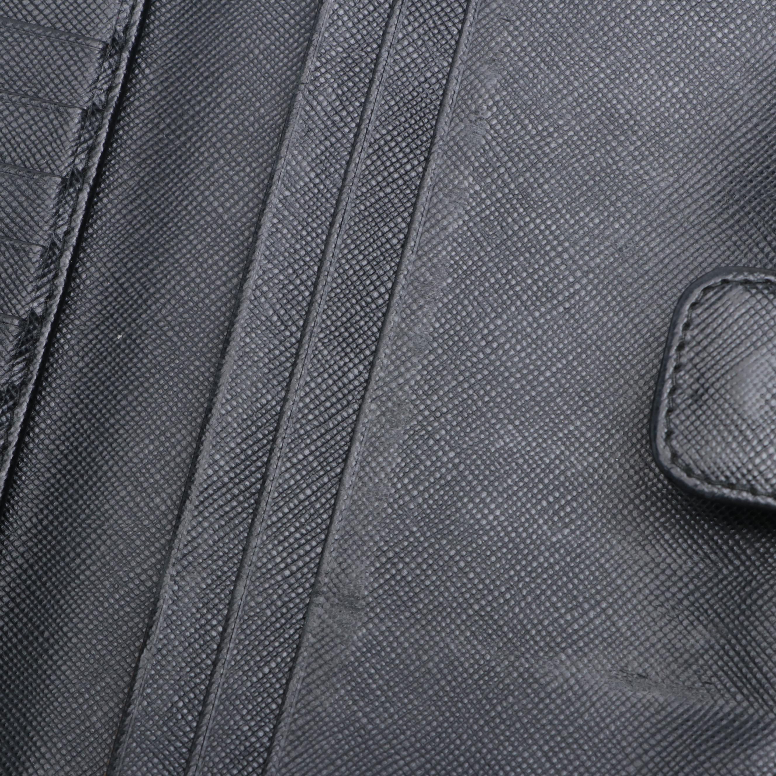 Prada French Flap Long Wallet in Black Saffiano Leather