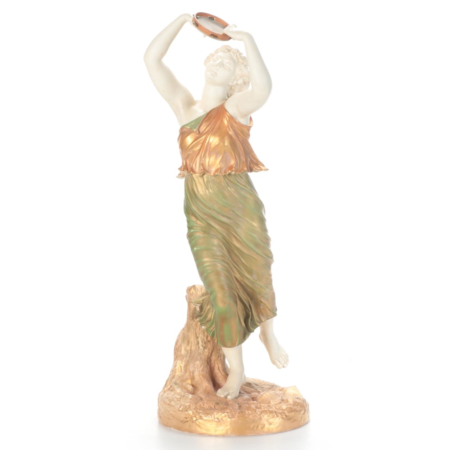 James Hadley for Royal Worcester Beaux Arts Porcelain Statuette, Late 19th C.