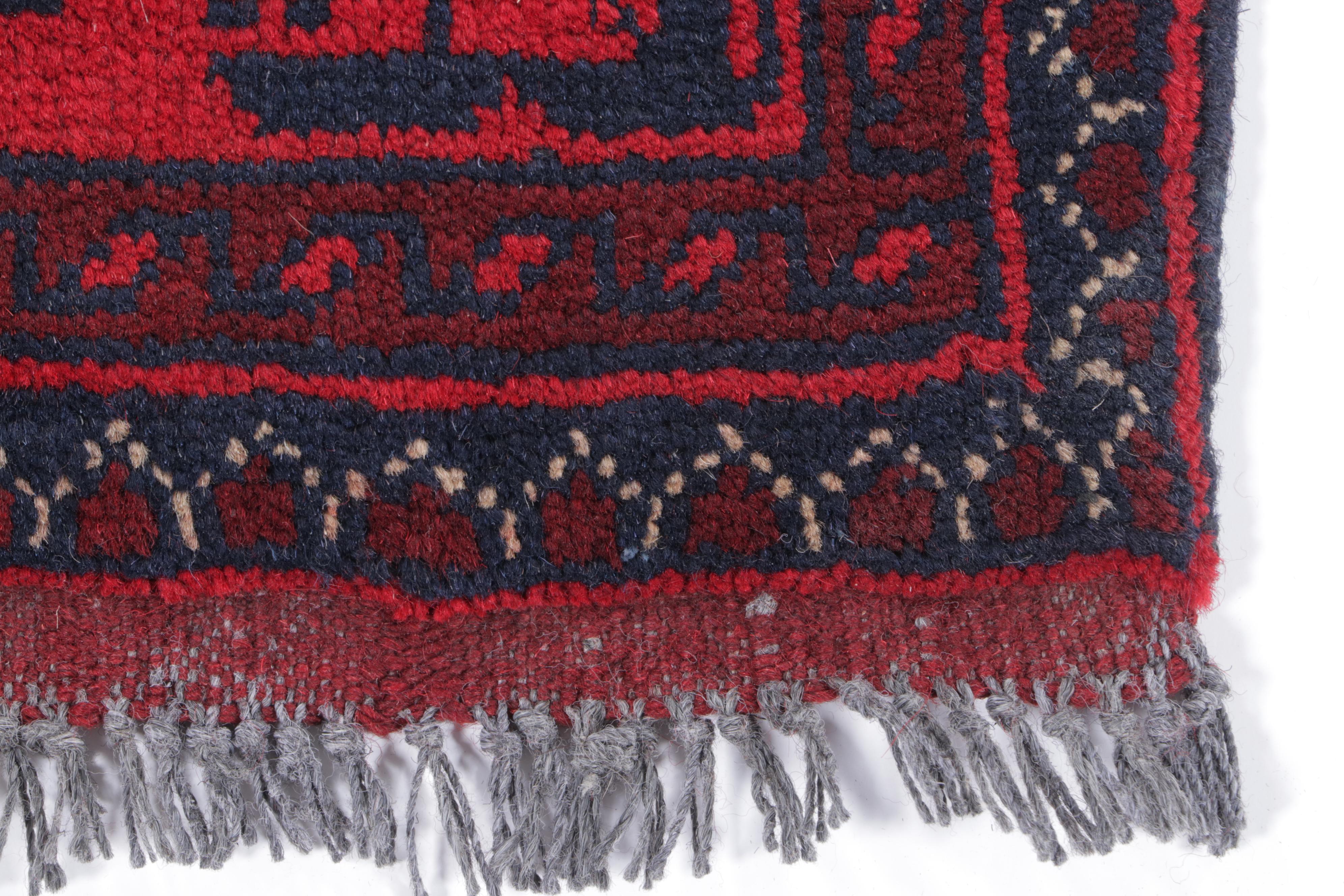 1'8 x 3'6 Hand-Knotted Afghan Kunduz Accent Rug