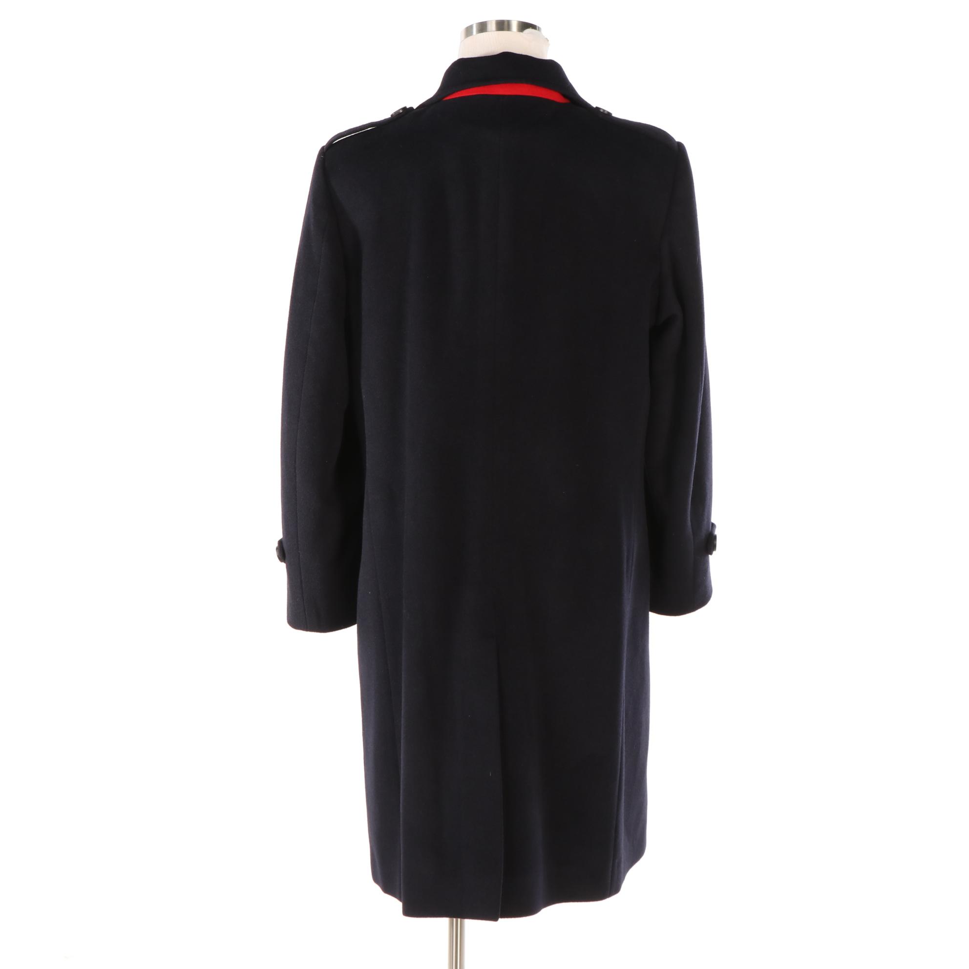 Men's Bespoke Double-Breasted Overcoat in Wool/Cashmere Blend with Half-Liner