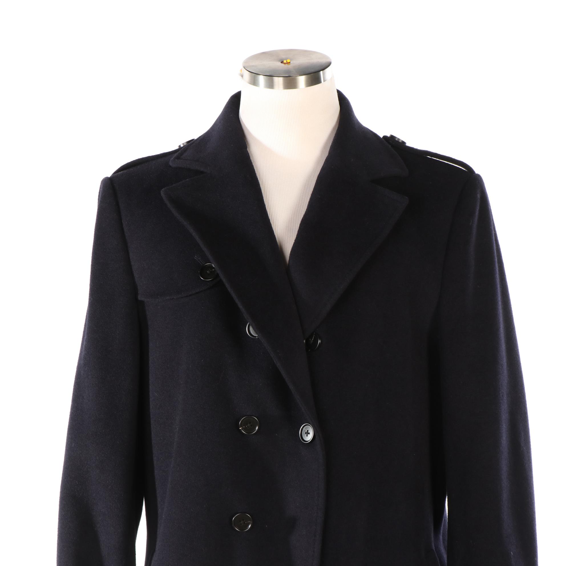 Men's Bespoke Double-Breasted Overcoat in Wool/Cashmere Blend with Half-Liner