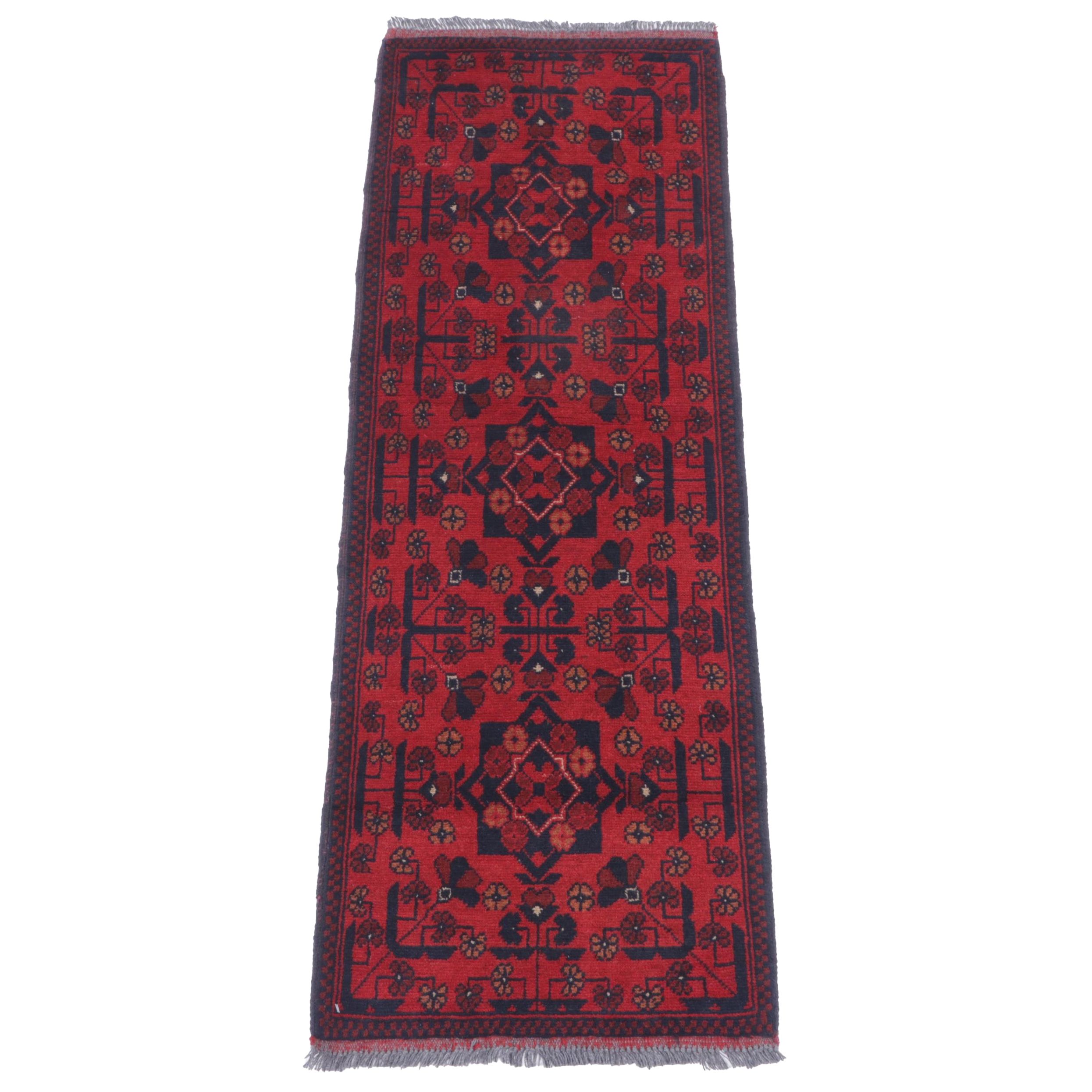 1'8 x 5'1 Hand-Knotted Afghan Kunduz Accent Rug