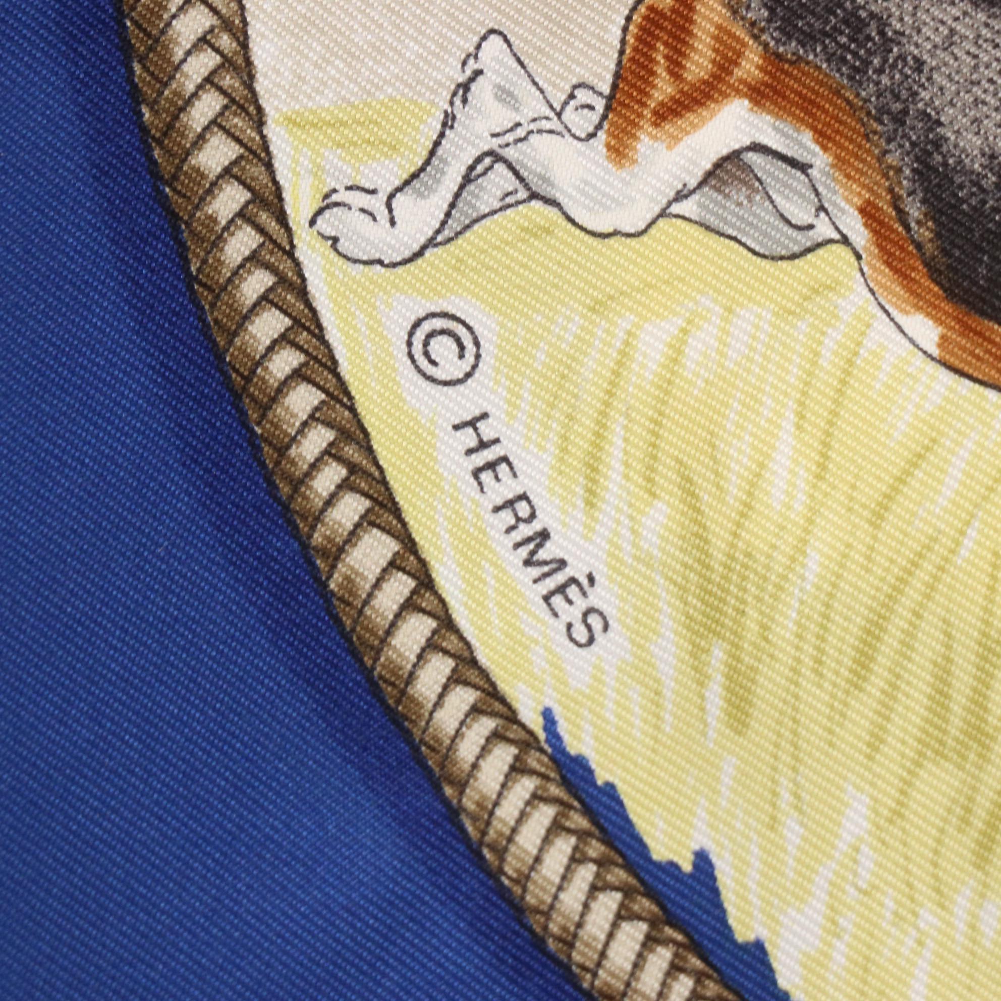 Hermès "Le Laisser Courre"  Scarf 90 in Silk Twill