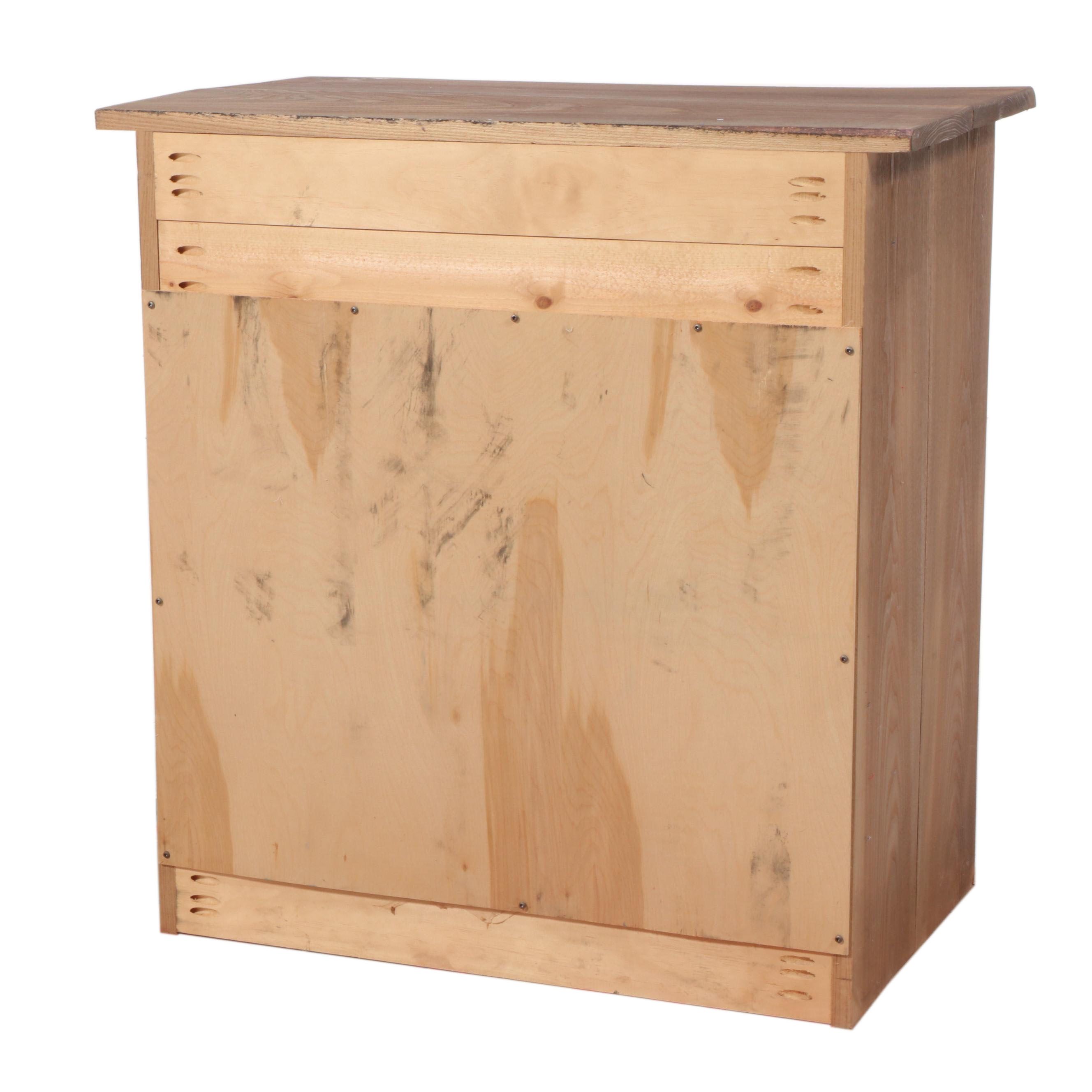 American Primitive Style Wooden Wall Cabinet