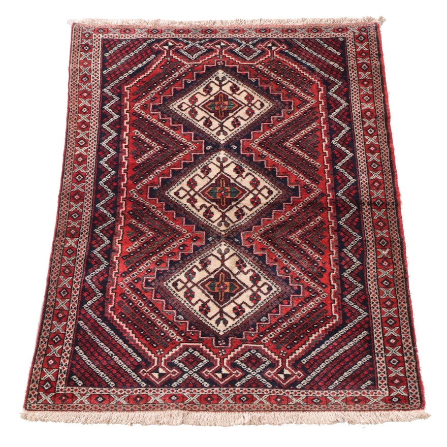 3'10 x 5'9 Hand-Knotted Persian Shiraz Area Rug