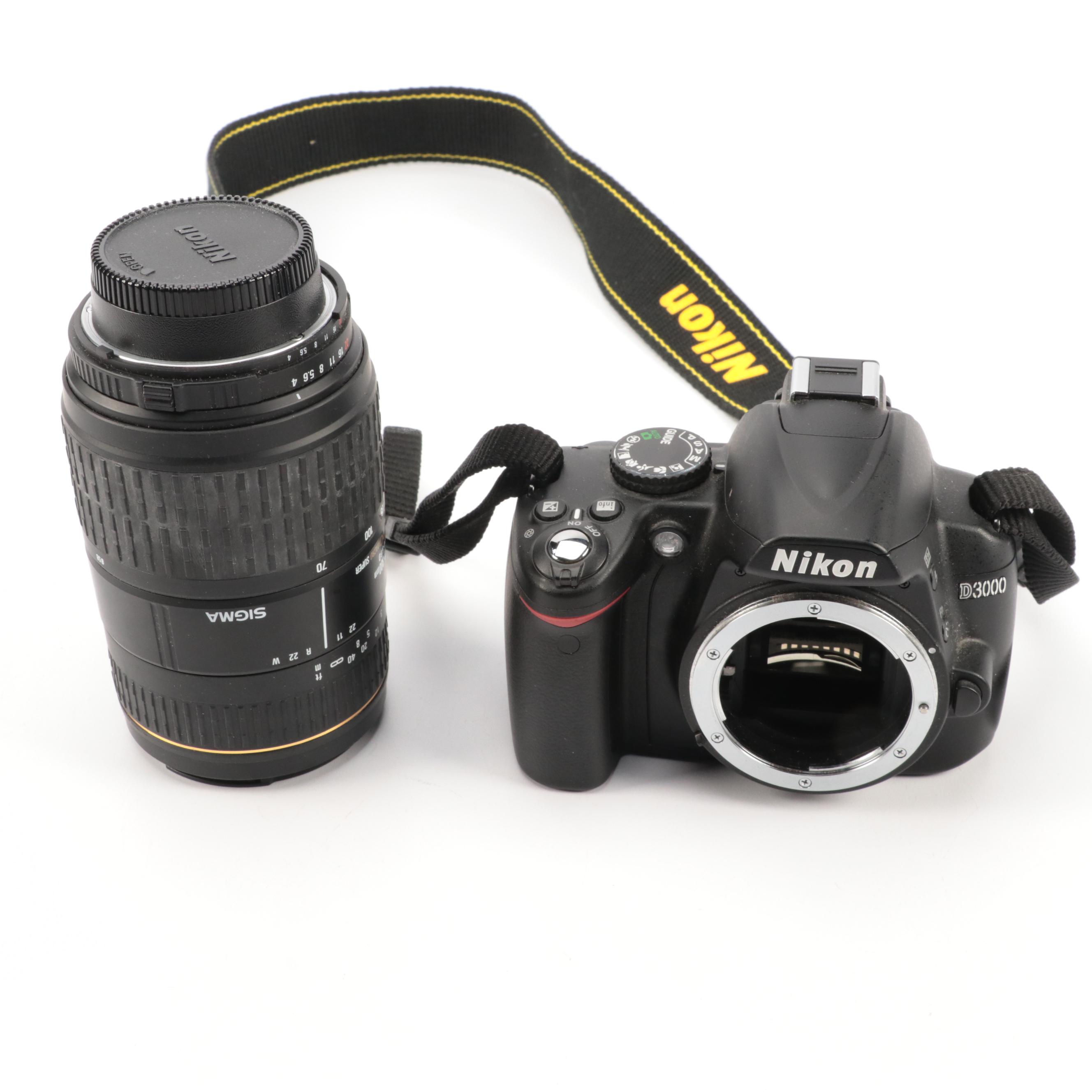 Nikon D50, D70 and D3000 DSLR Cameras with Sigma 70-300 mm Lens
