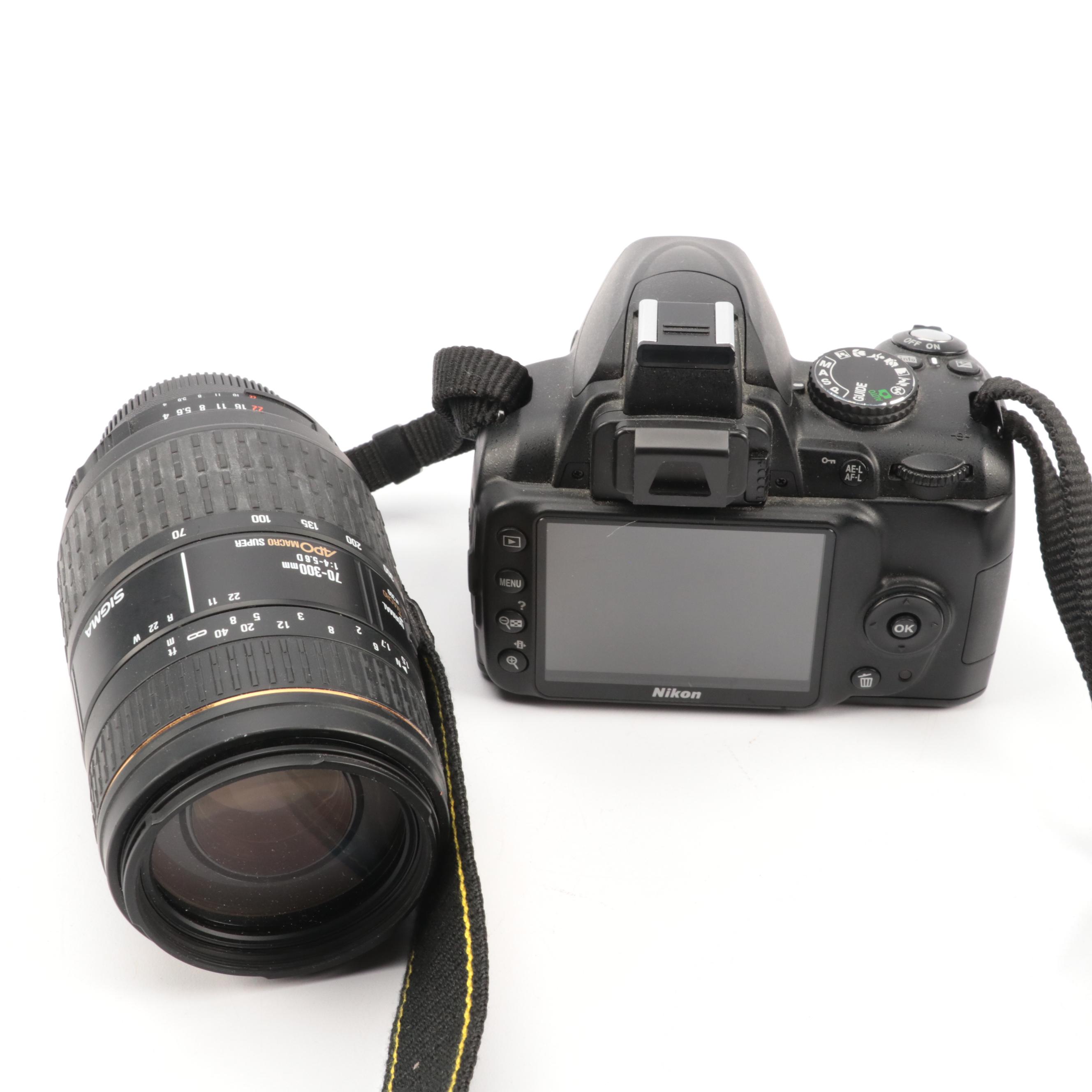 Nikon D50, D70 and D3000 DSLR Cameras with Sigma 70-300 mm Lens