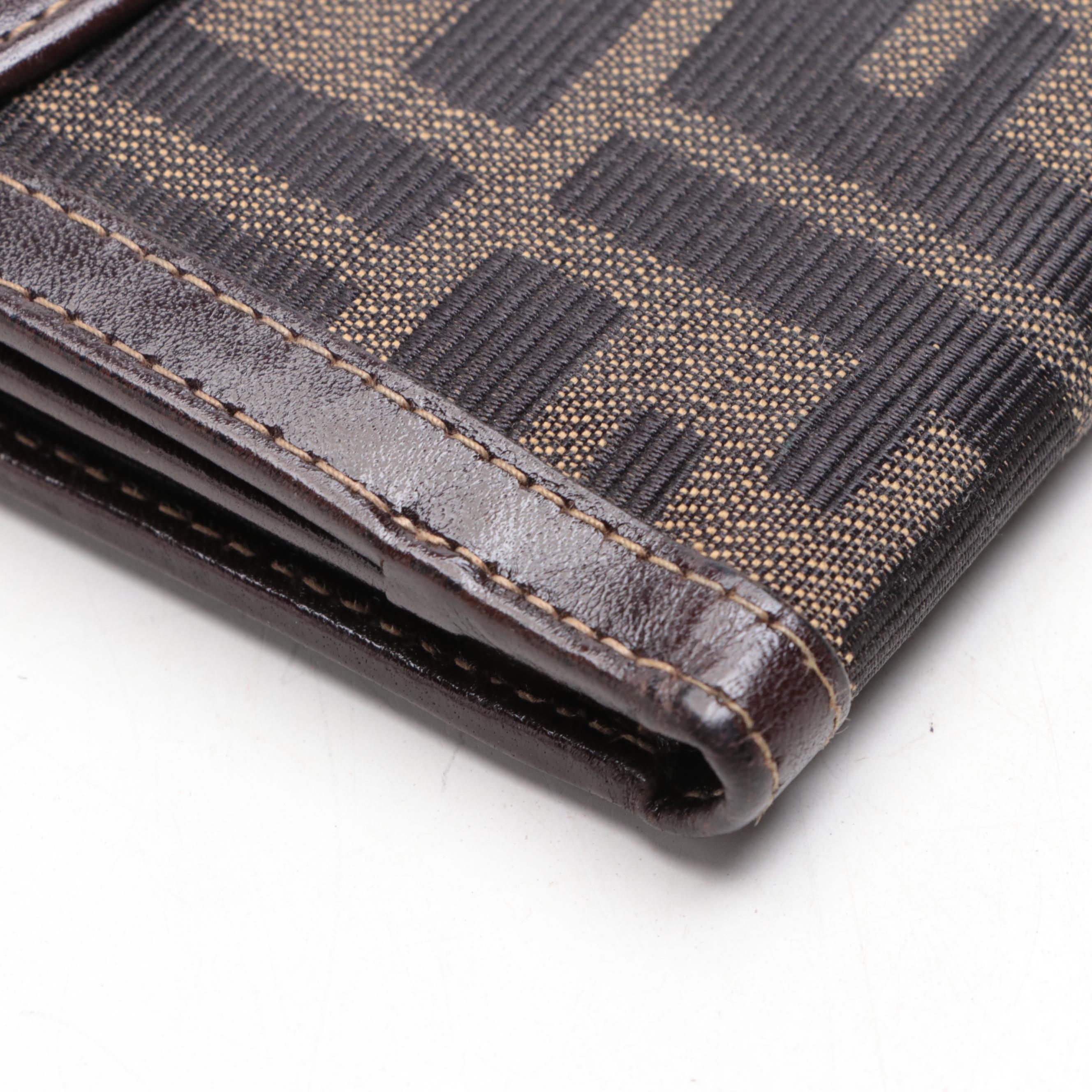 Fendi Flap-Front Compact Wallet in Tobacco Zucca Canvas and Leather