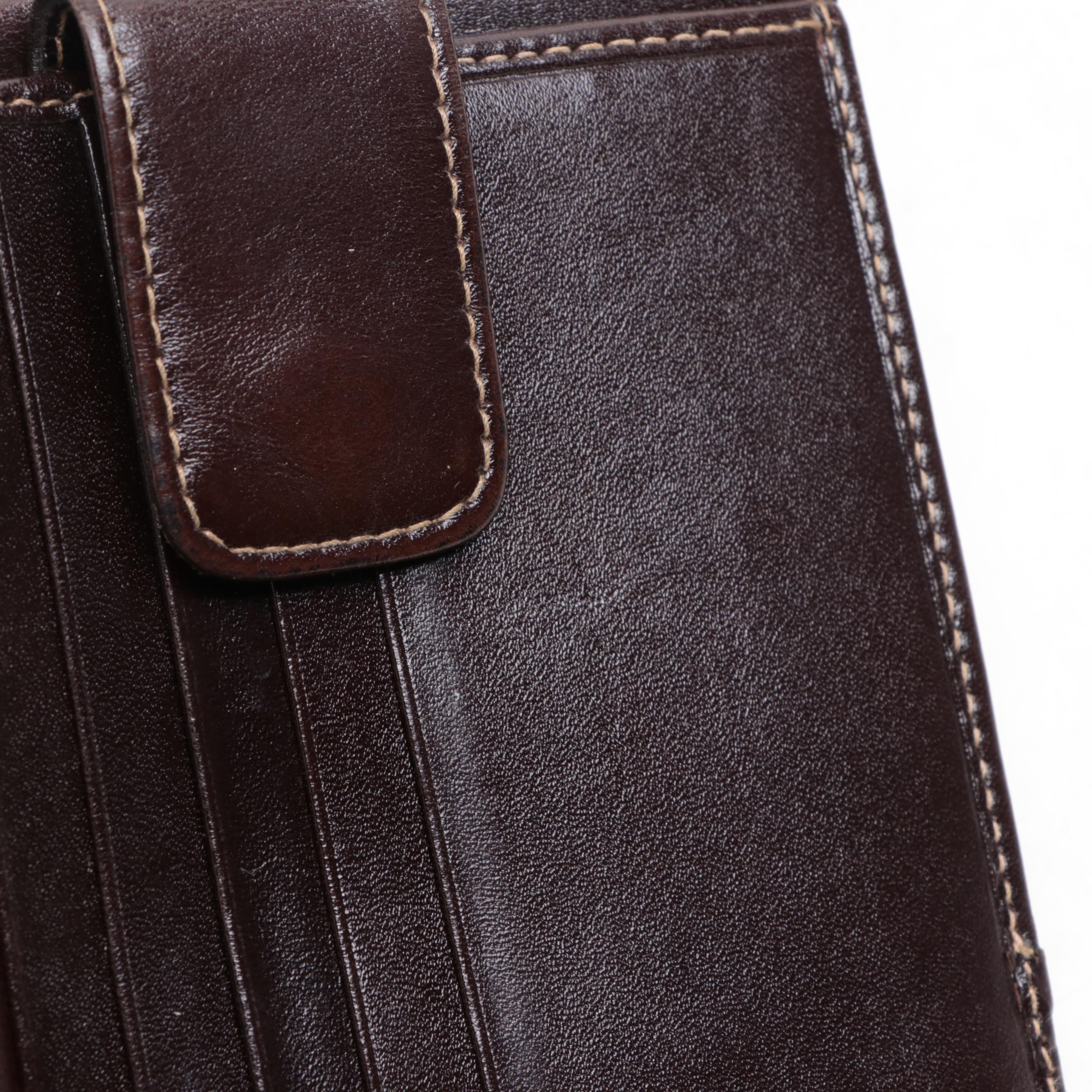 Fendi Flap-Front Compact Wallet in Tobacco Zucca Canvas and Leather