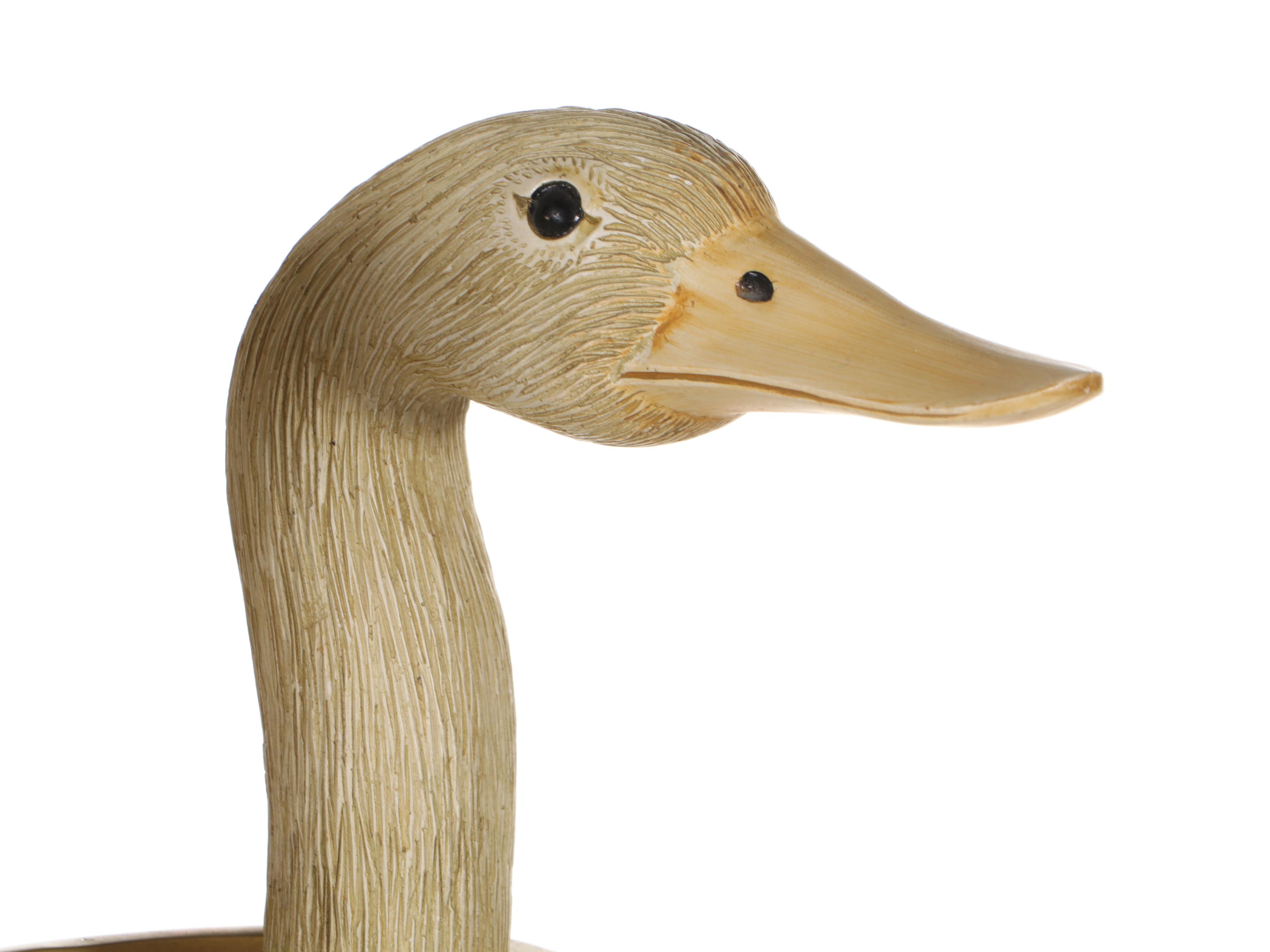 Resin and Brass Mallard Head Fireplace Tool Set and Stand