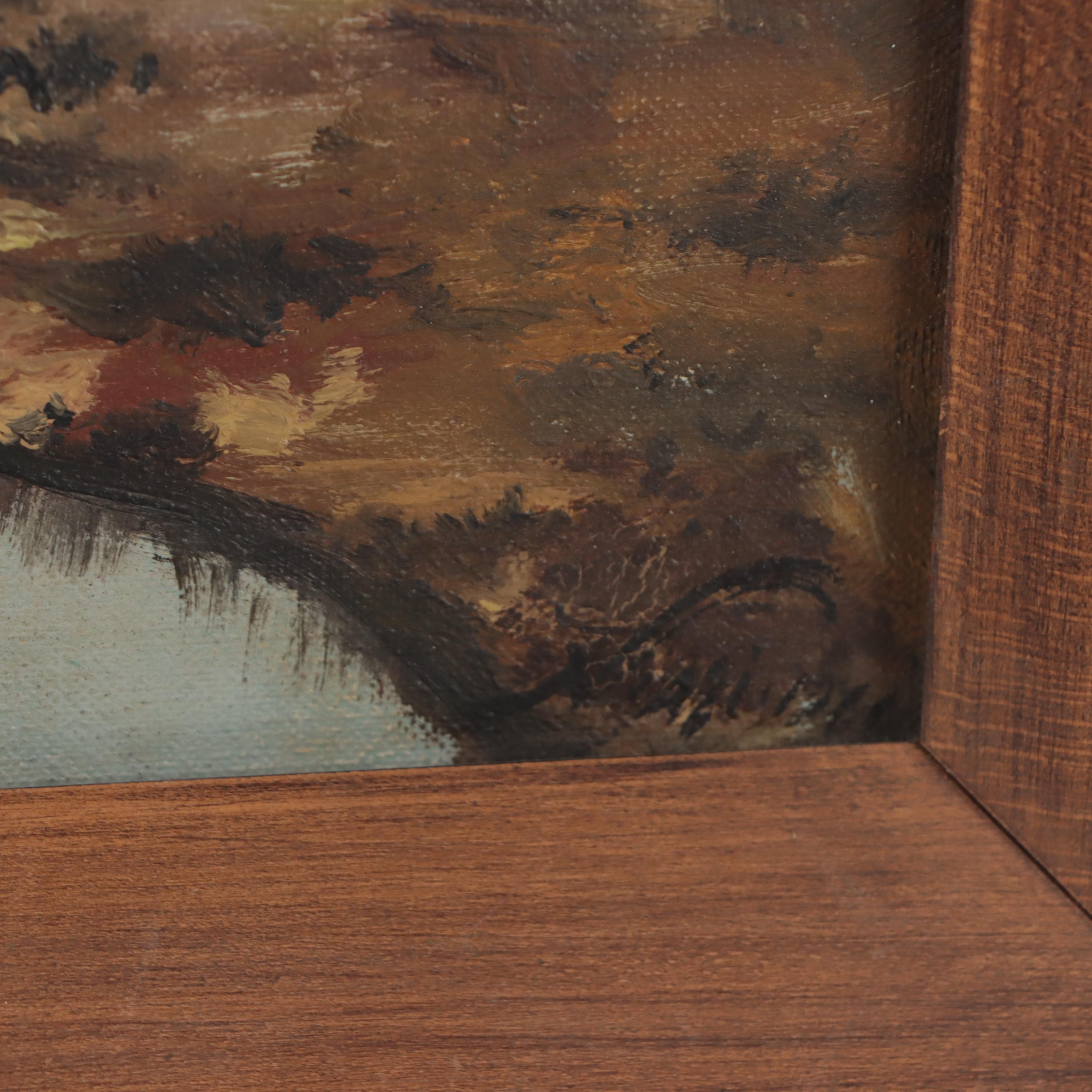 Niazi Winter Woodland Pond Landscape Oil Painting