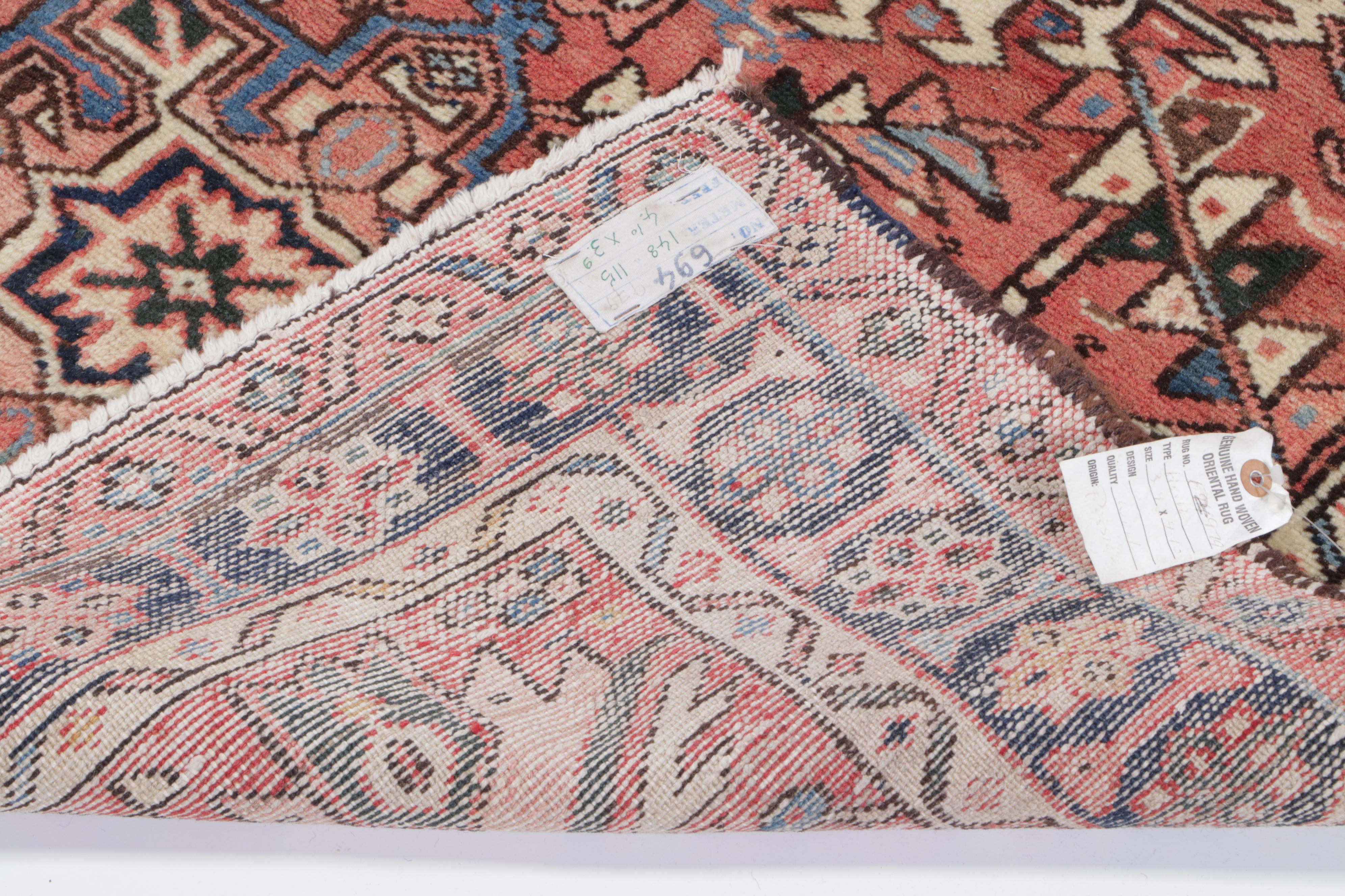 3'9 x 4'10 Hand-Knotted Persian Hamadan Accent Rug