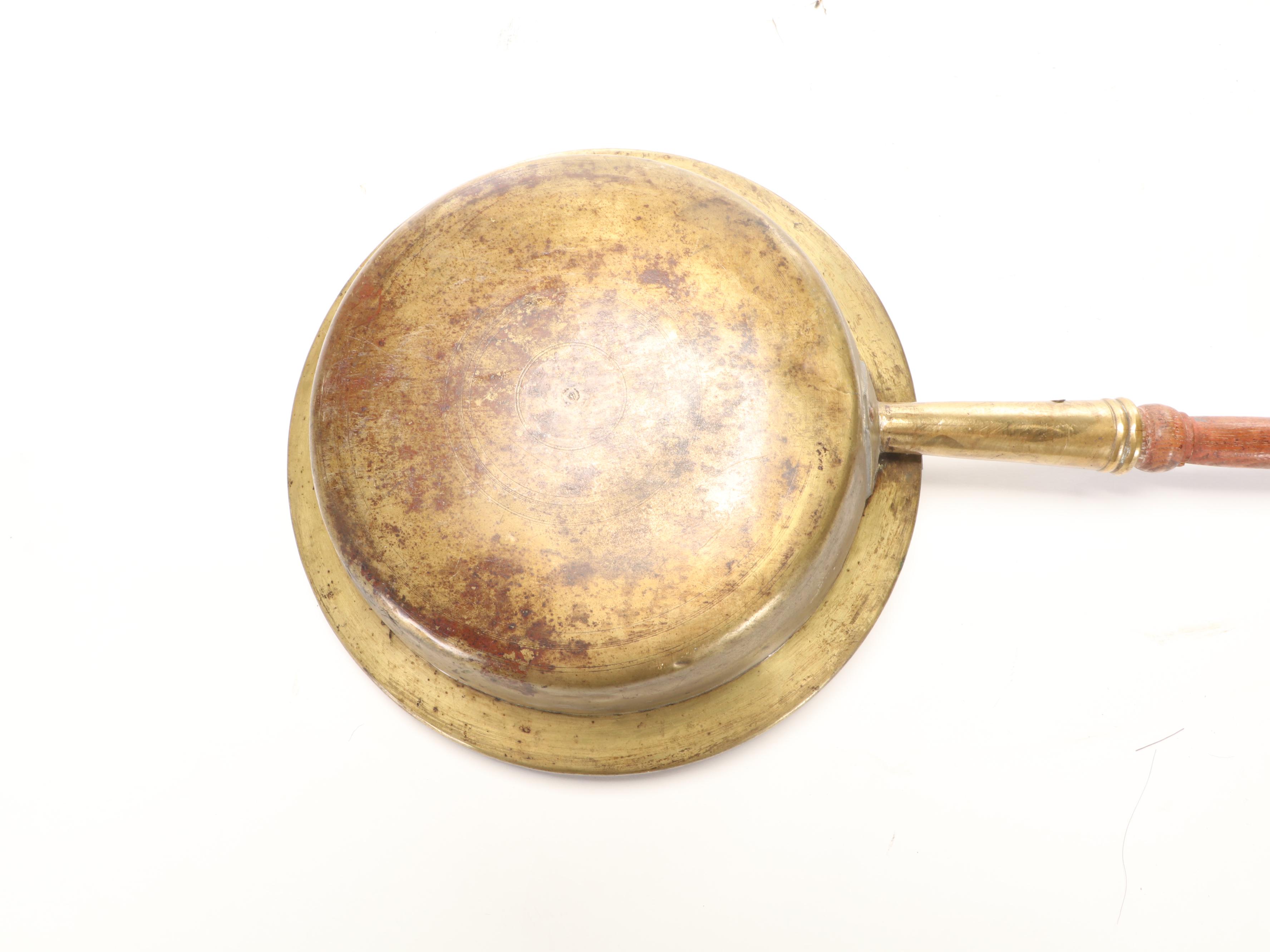 Chased Copper and Brass Bed Warming Pan