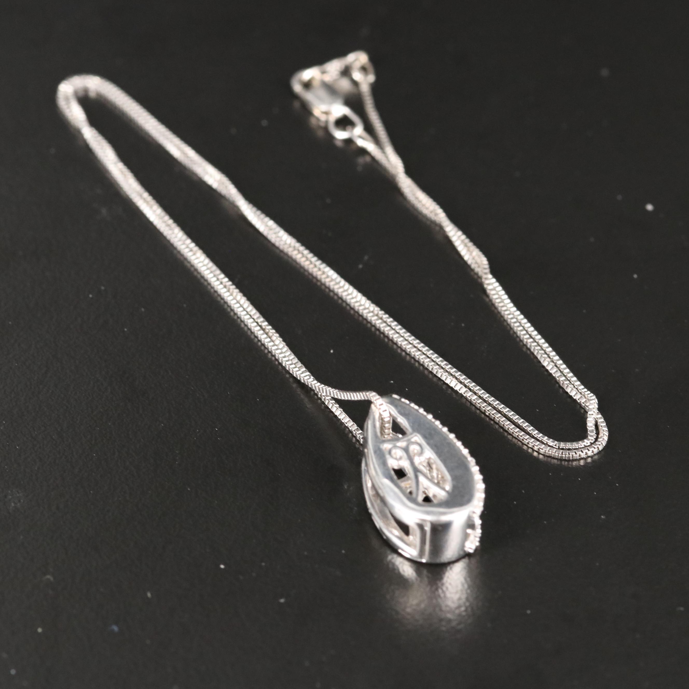 Sterling Topaz and Sapphire Pendant Necklace