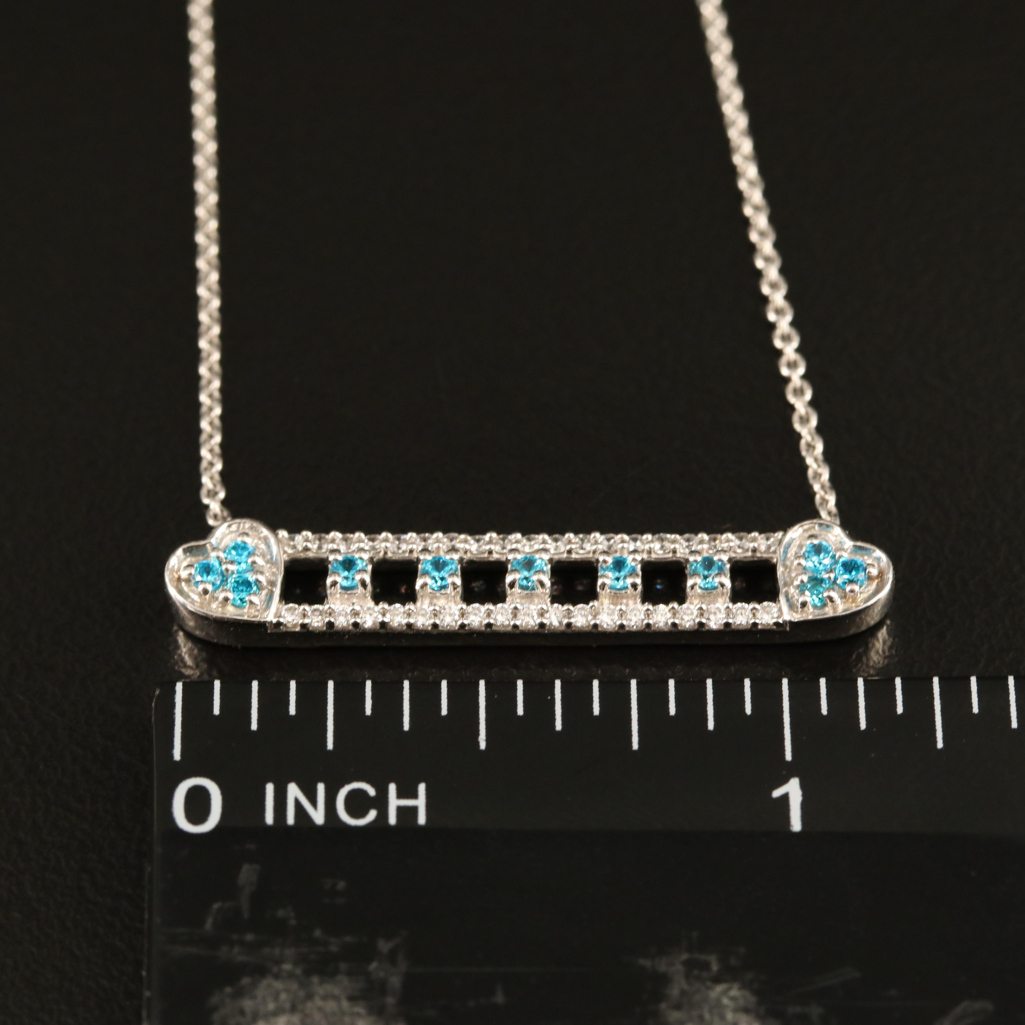 Sterling Cubic Zirconia Bar Necklace