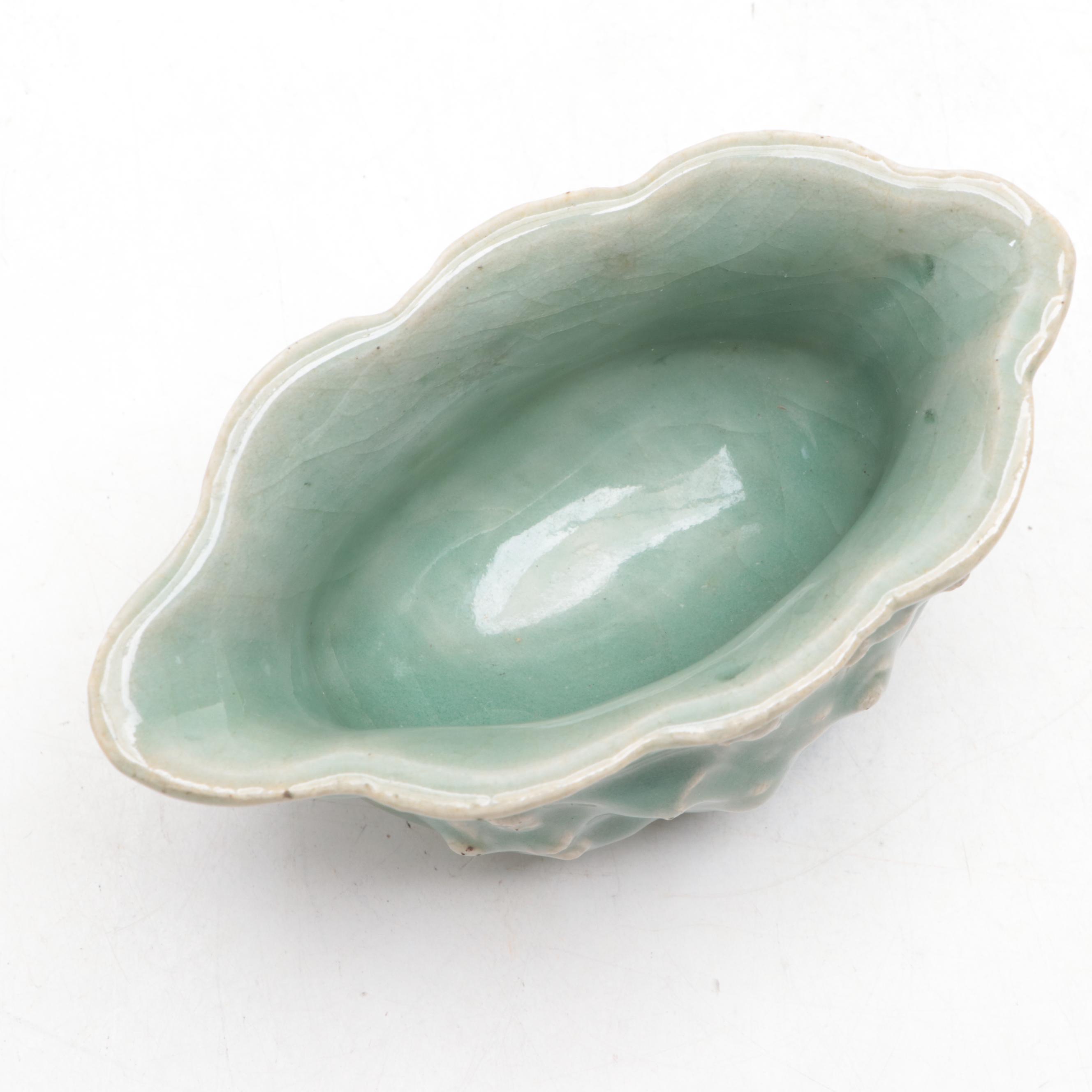 Chinese Longquan Celadon Molded Earthenware Bowl