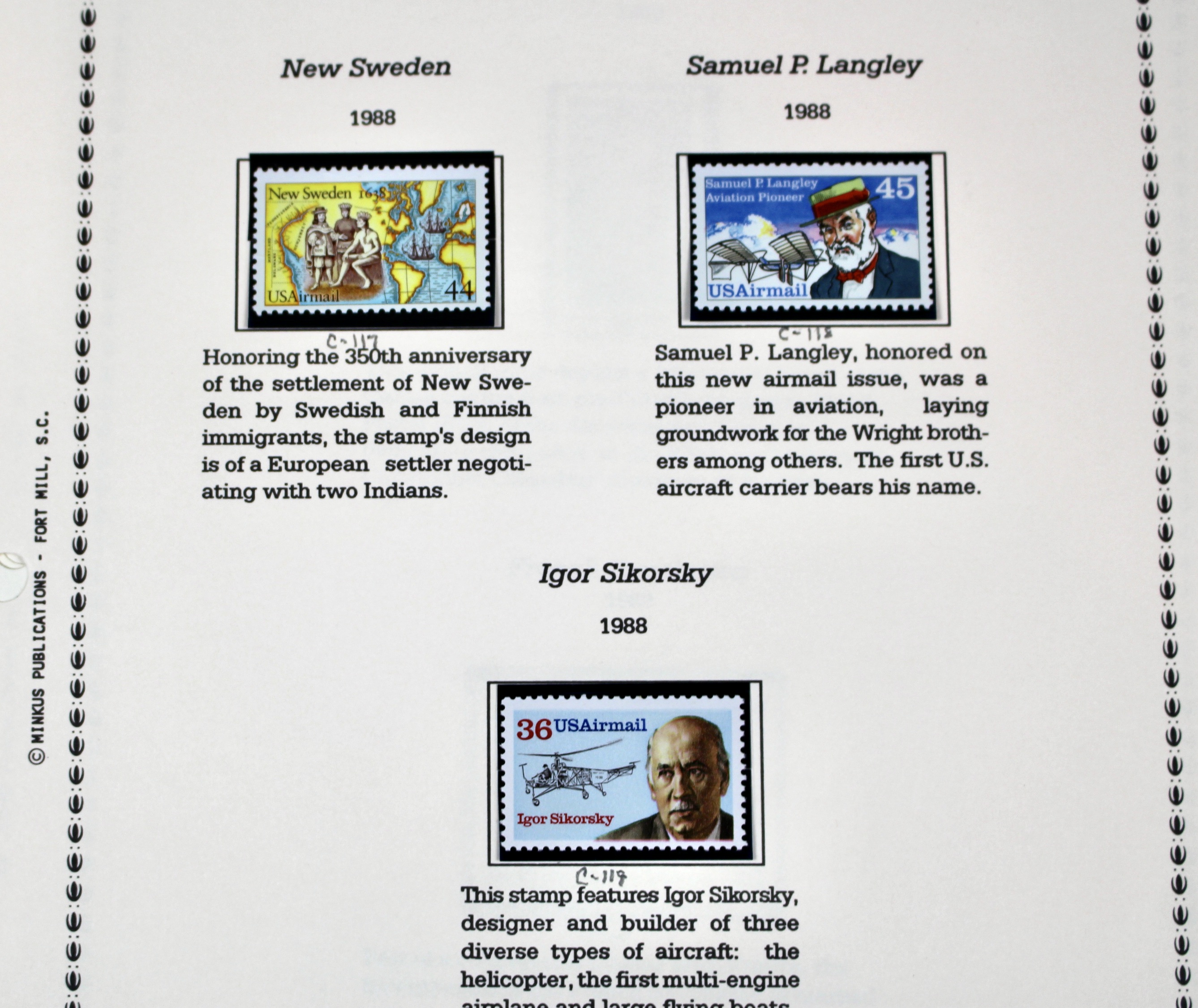 Mint Never Hinged U.S. Airmail Postage Stamp Collection