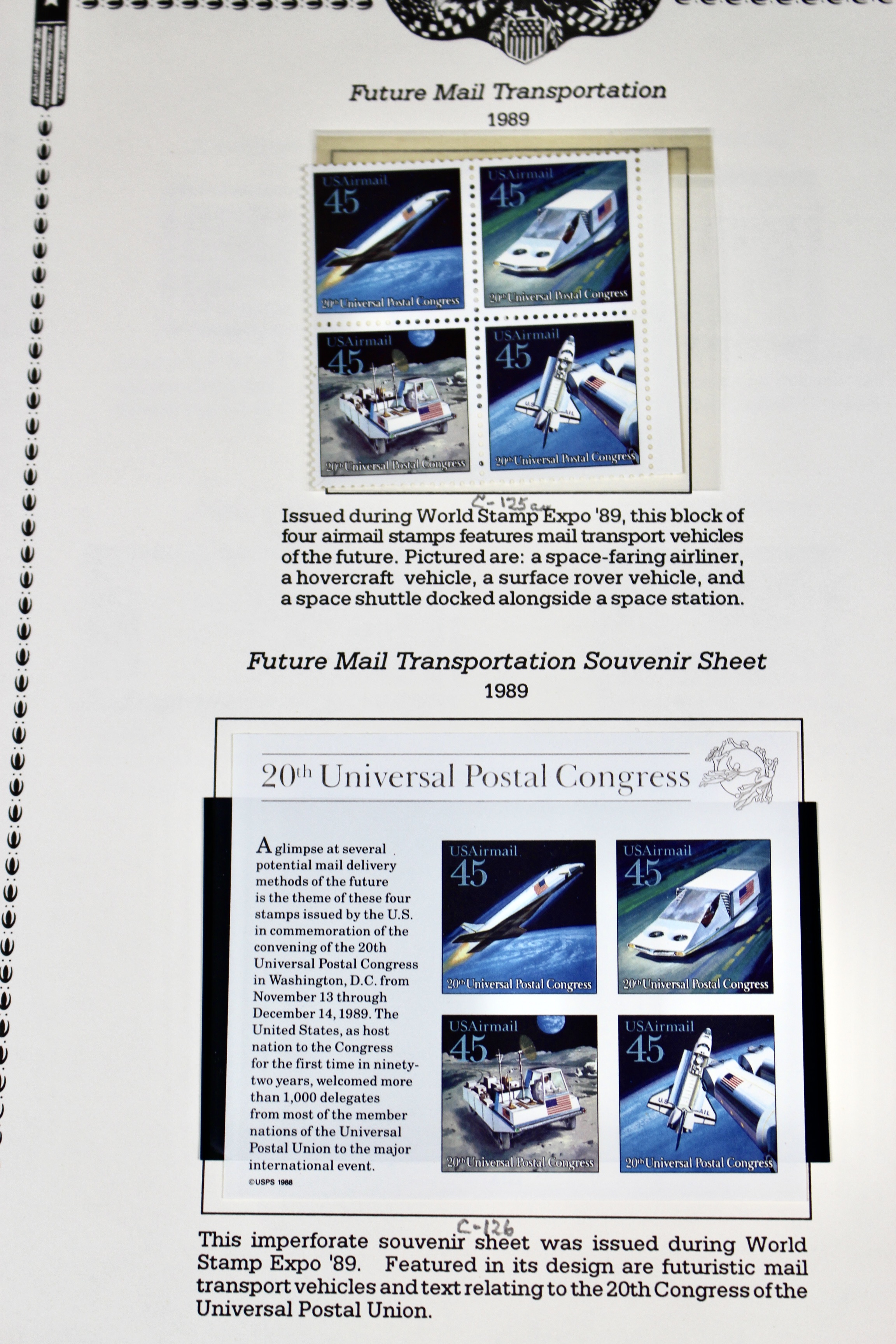 Mint Never Hinged U.S. Airmail Postage Stamp Collection