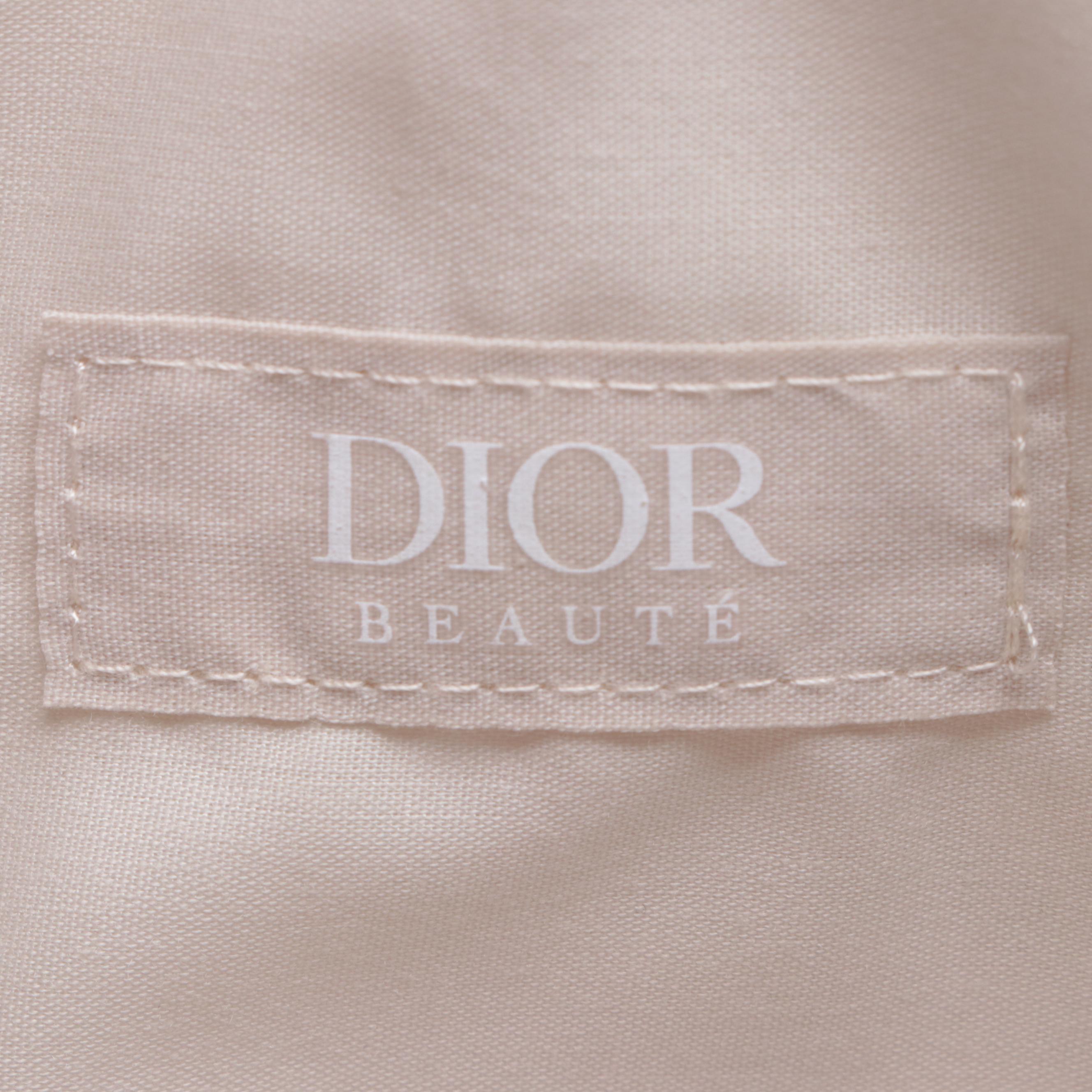 Dior Beauté Promotional  Zip Cosmetic Pouch in Cotton Linen Blend Canvas