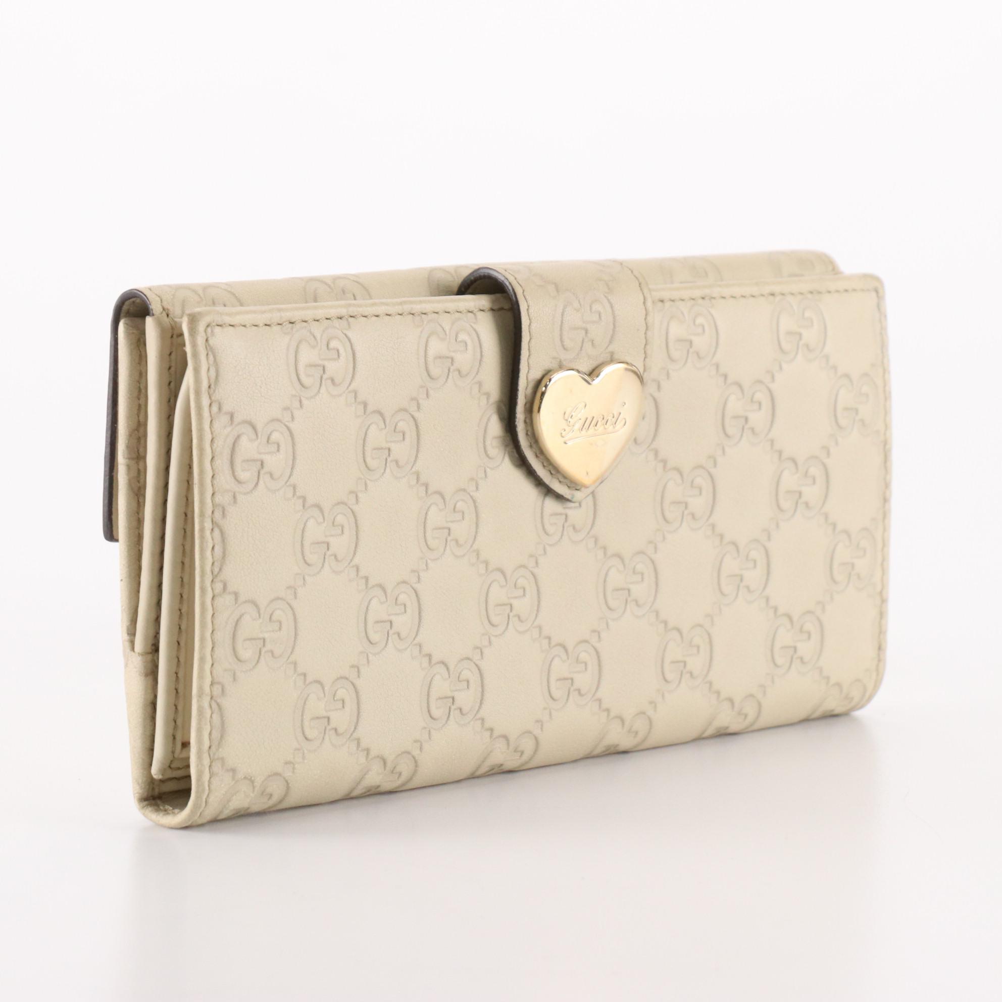 Gucci Heart Continental Wallet in Guccissima Leather