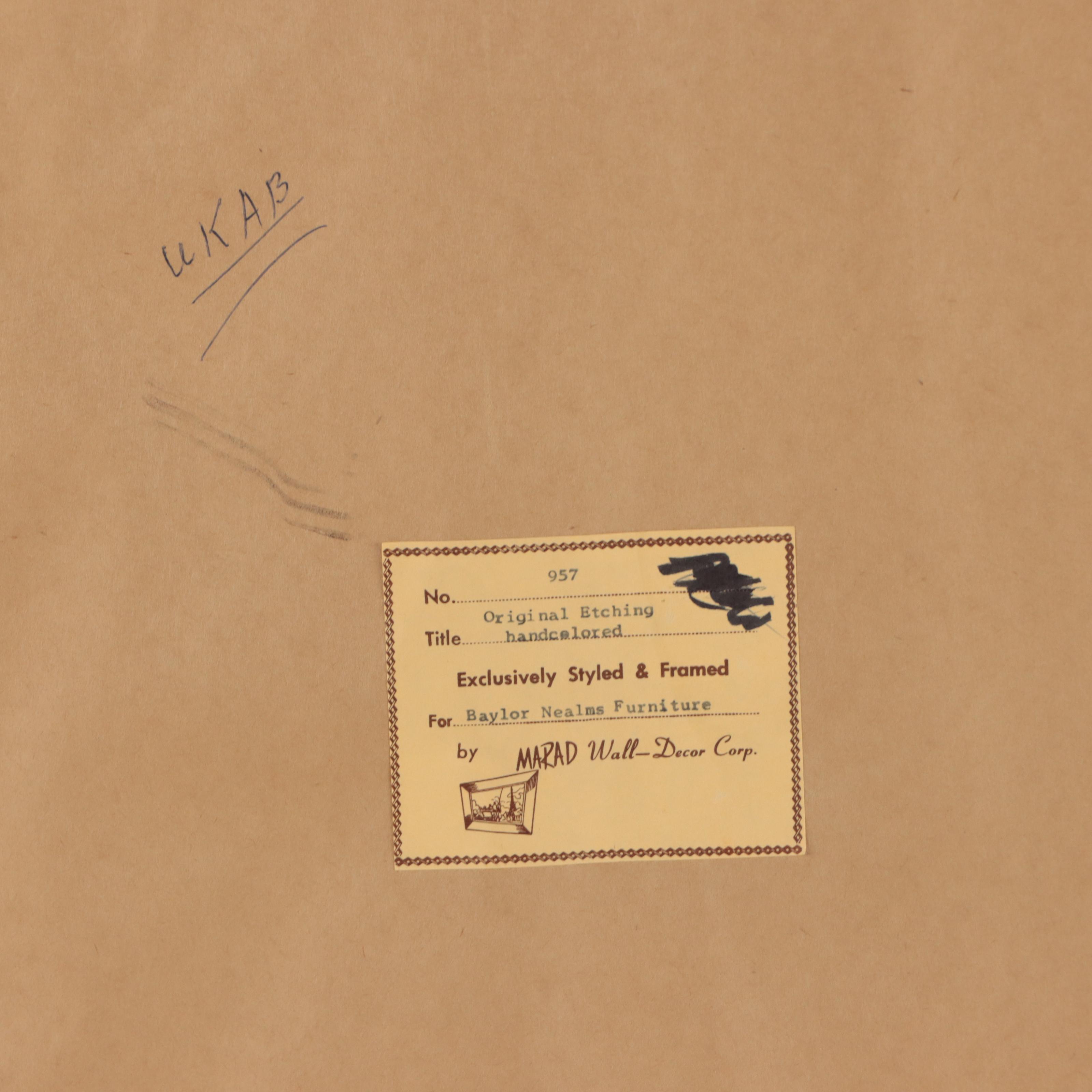 Street Scene Etching With Aquatint of Nürnberg, Germany