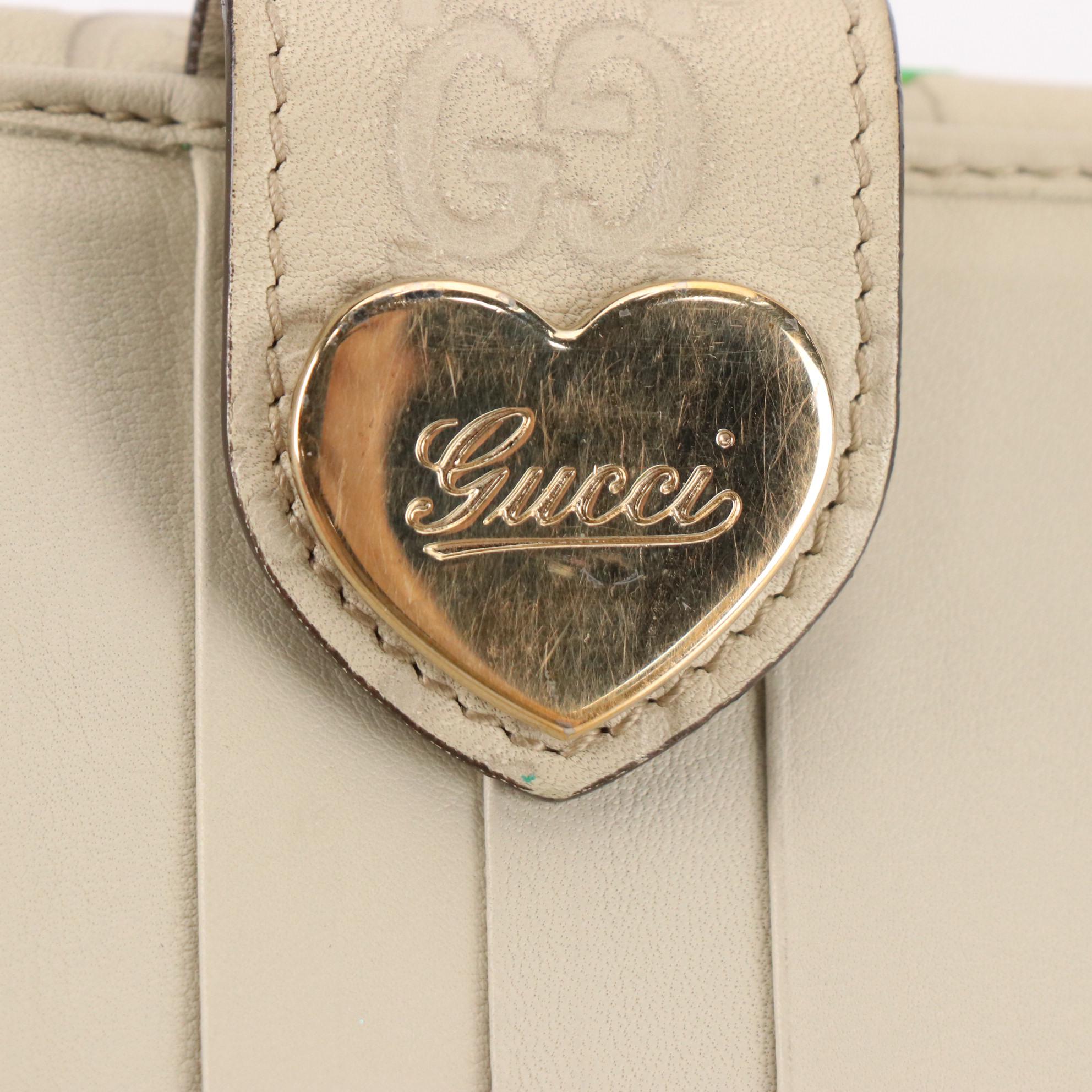 Gucci Heart Continental Wallet in Guccissima Leather