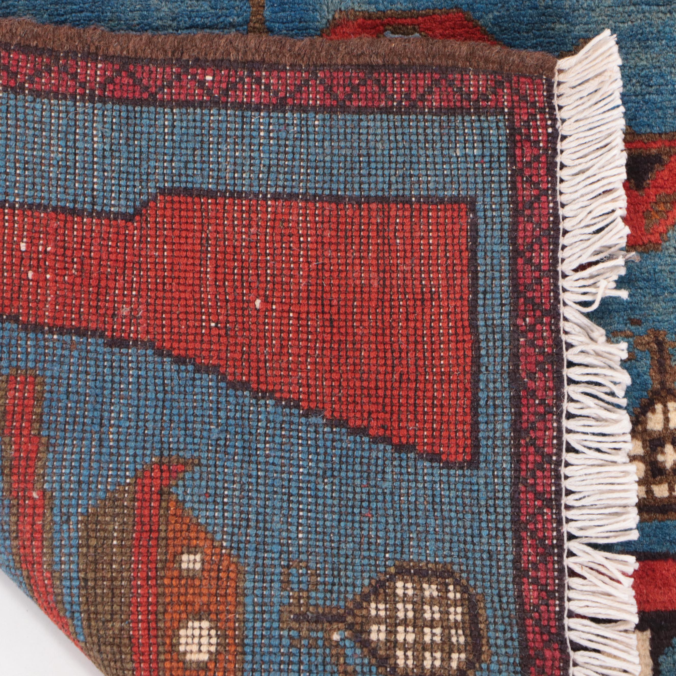 2'1 x 2'9 Hand-Knotted Afghan Pictorial War Rug