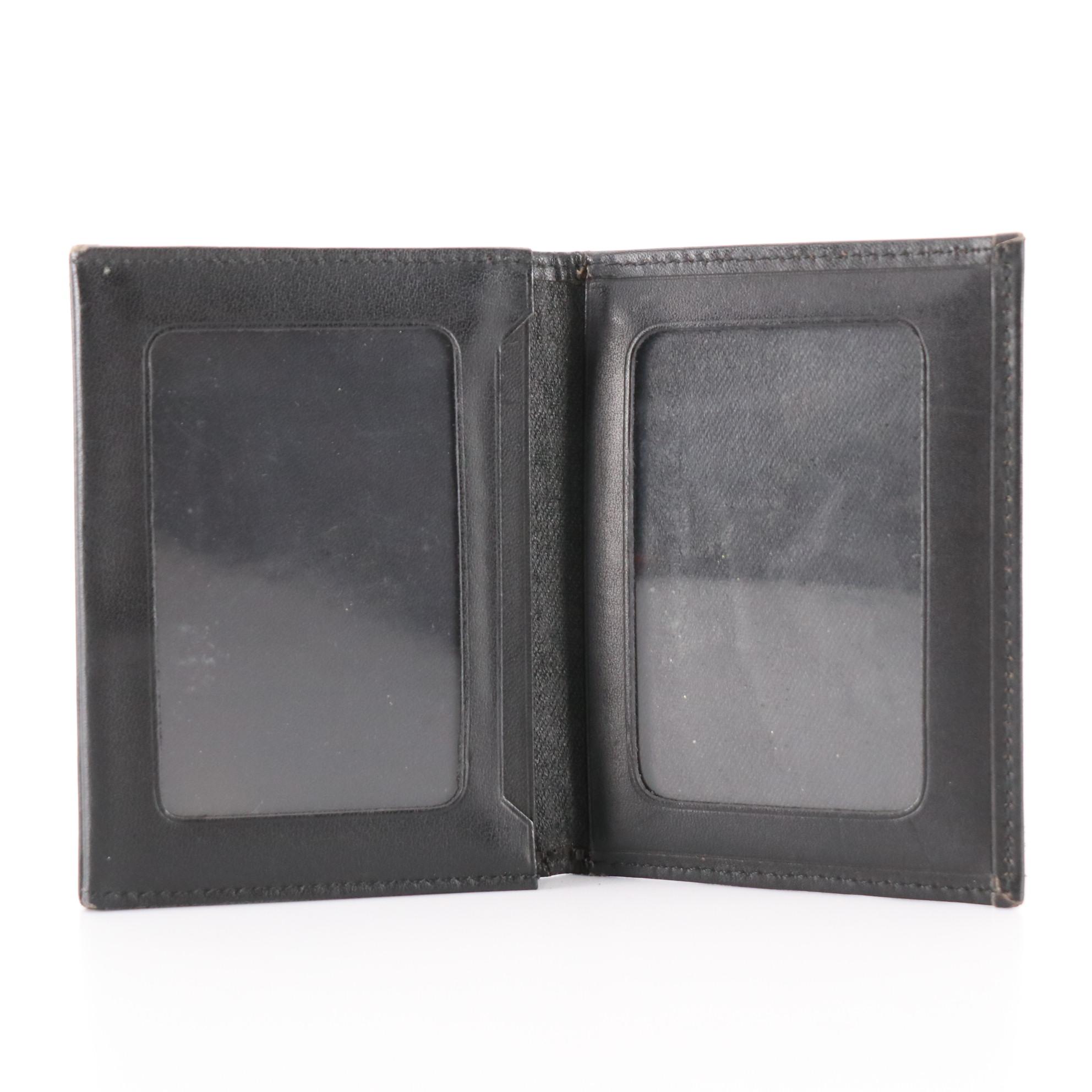 Burberrys Bifold Compact Wallet in Haymarket Check Canvas and Black Leather Trim