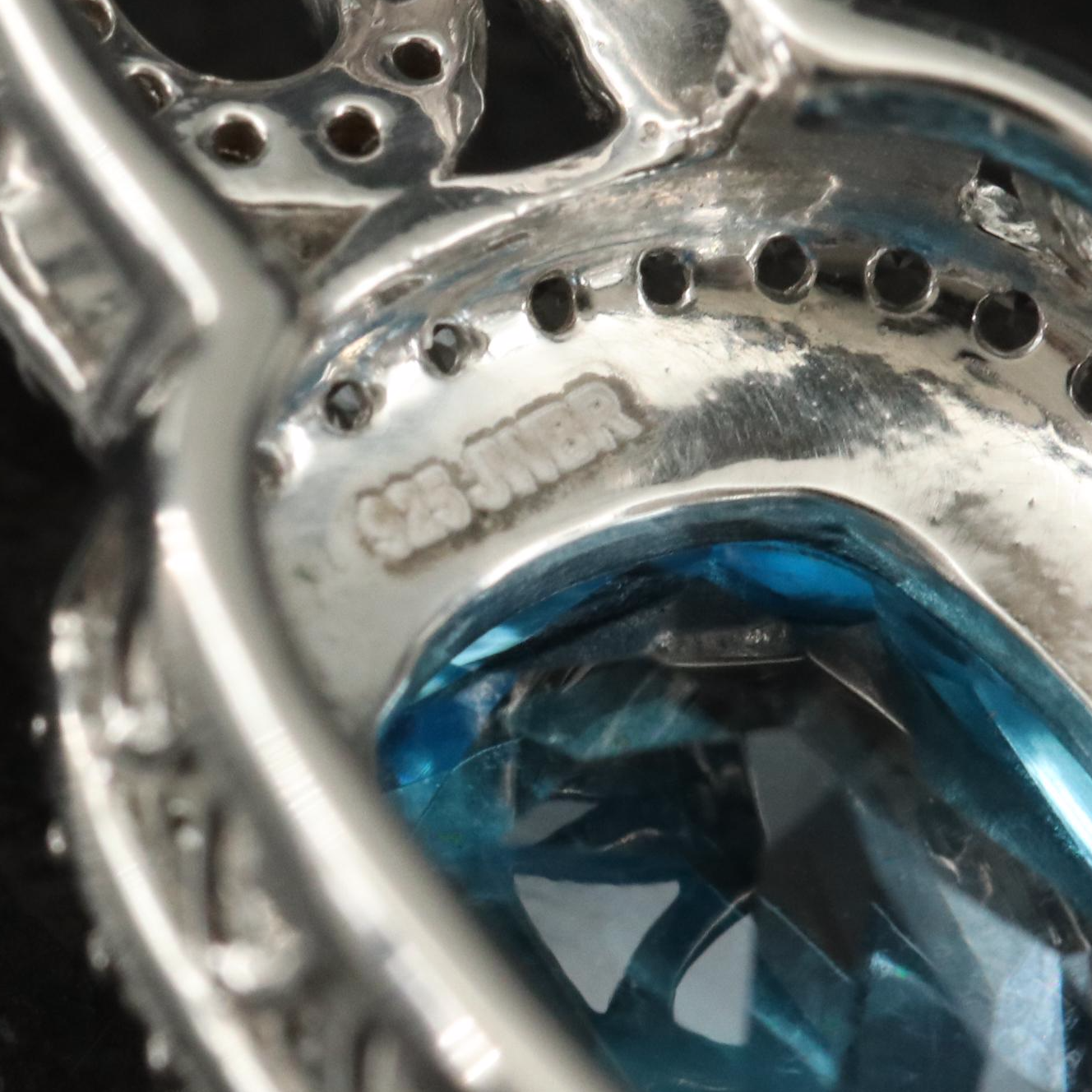 Sterling Sky Blue Topaz and White Sapphire Pendant Necklace