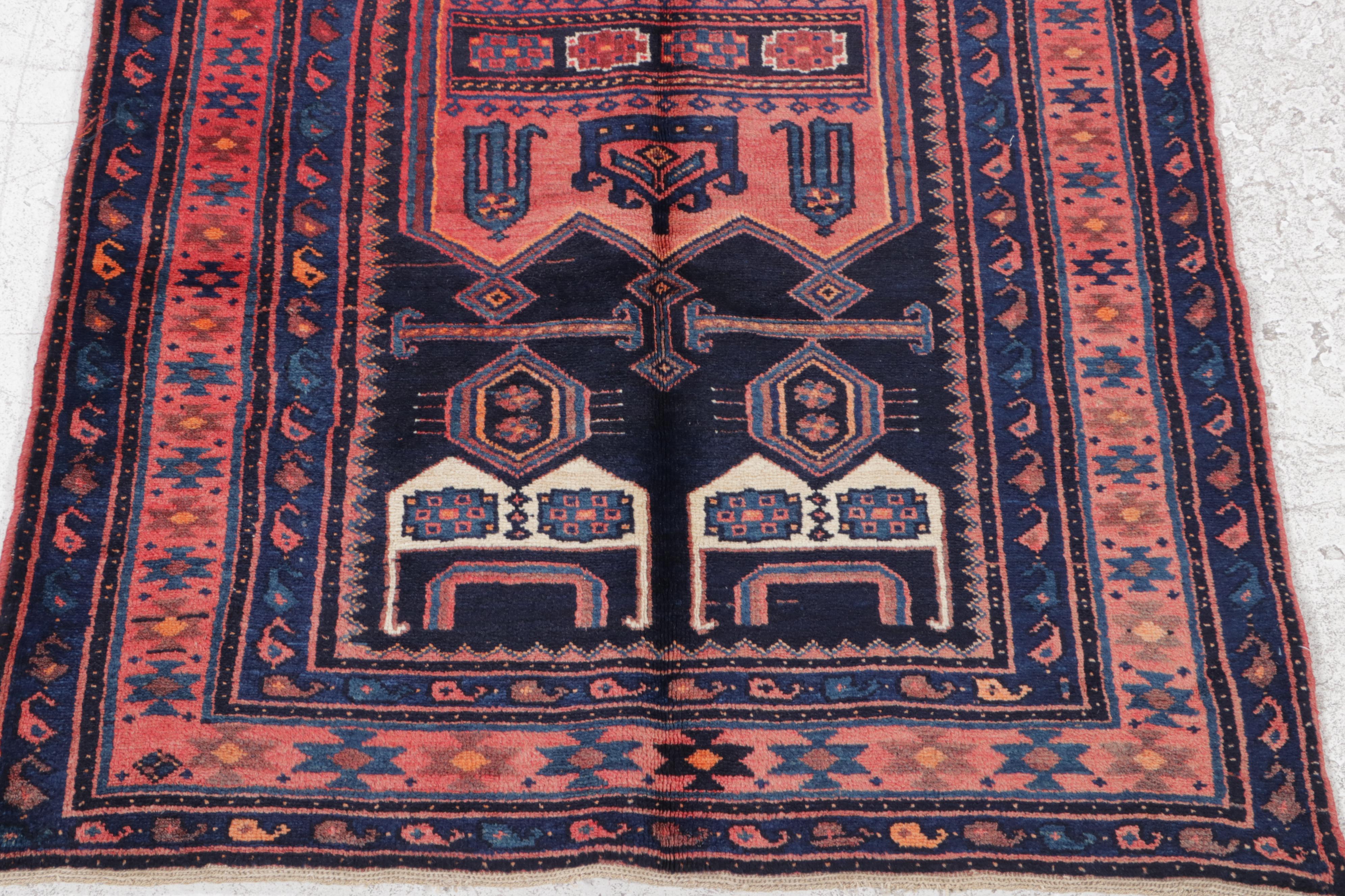 4'2 x 8'6 Hand-Knotted Afghan Baluch Area Rug