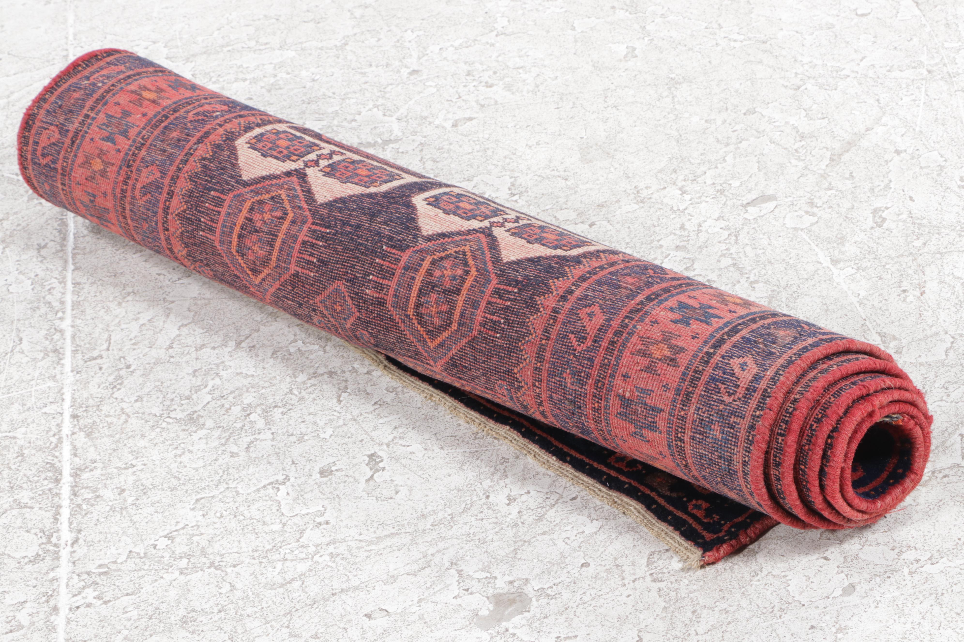 4'2 x 8'6 Hand-Knotted Afghan Baluch Area Rug