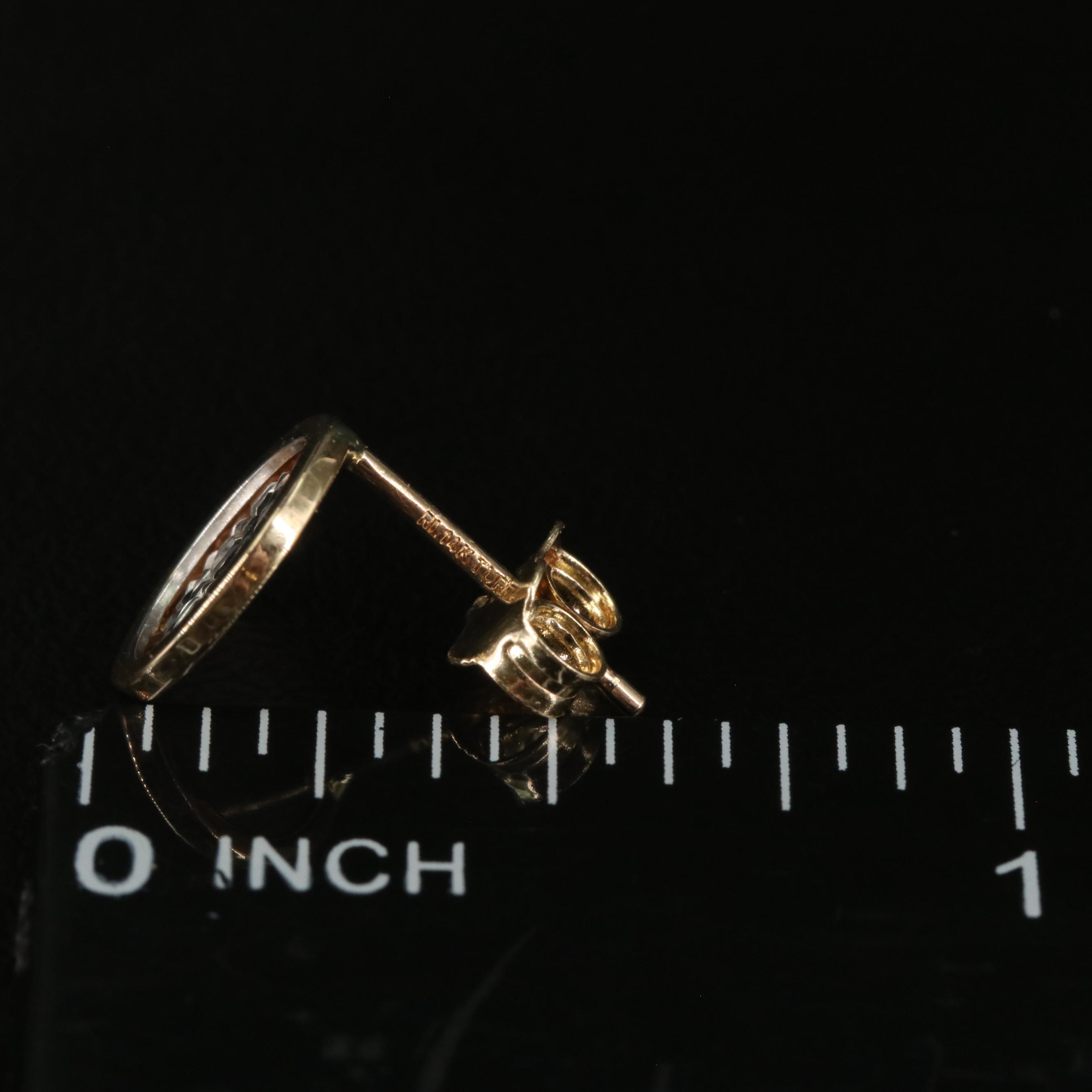 14K Circle Stud Earrings