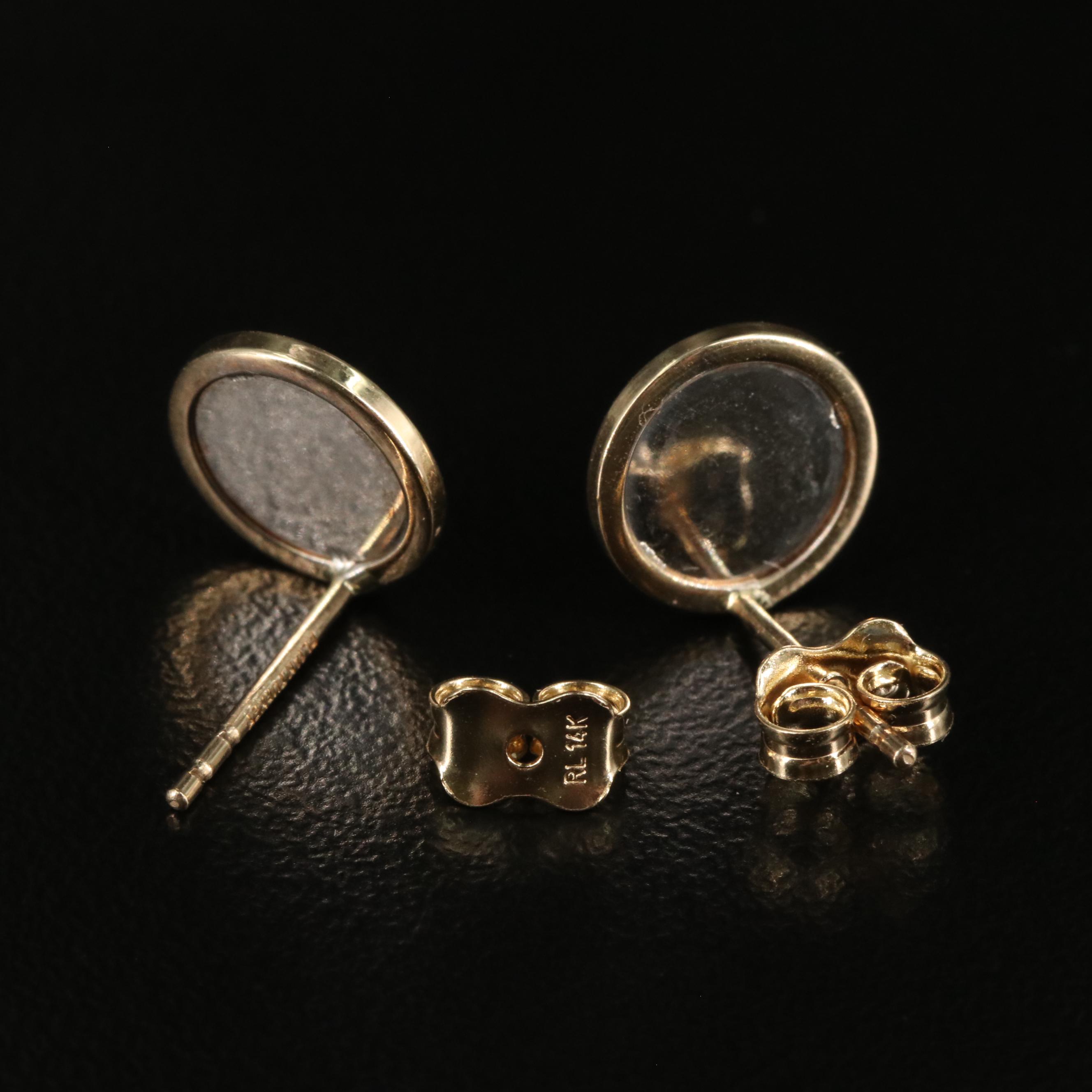 14K Circle Stud Earrings