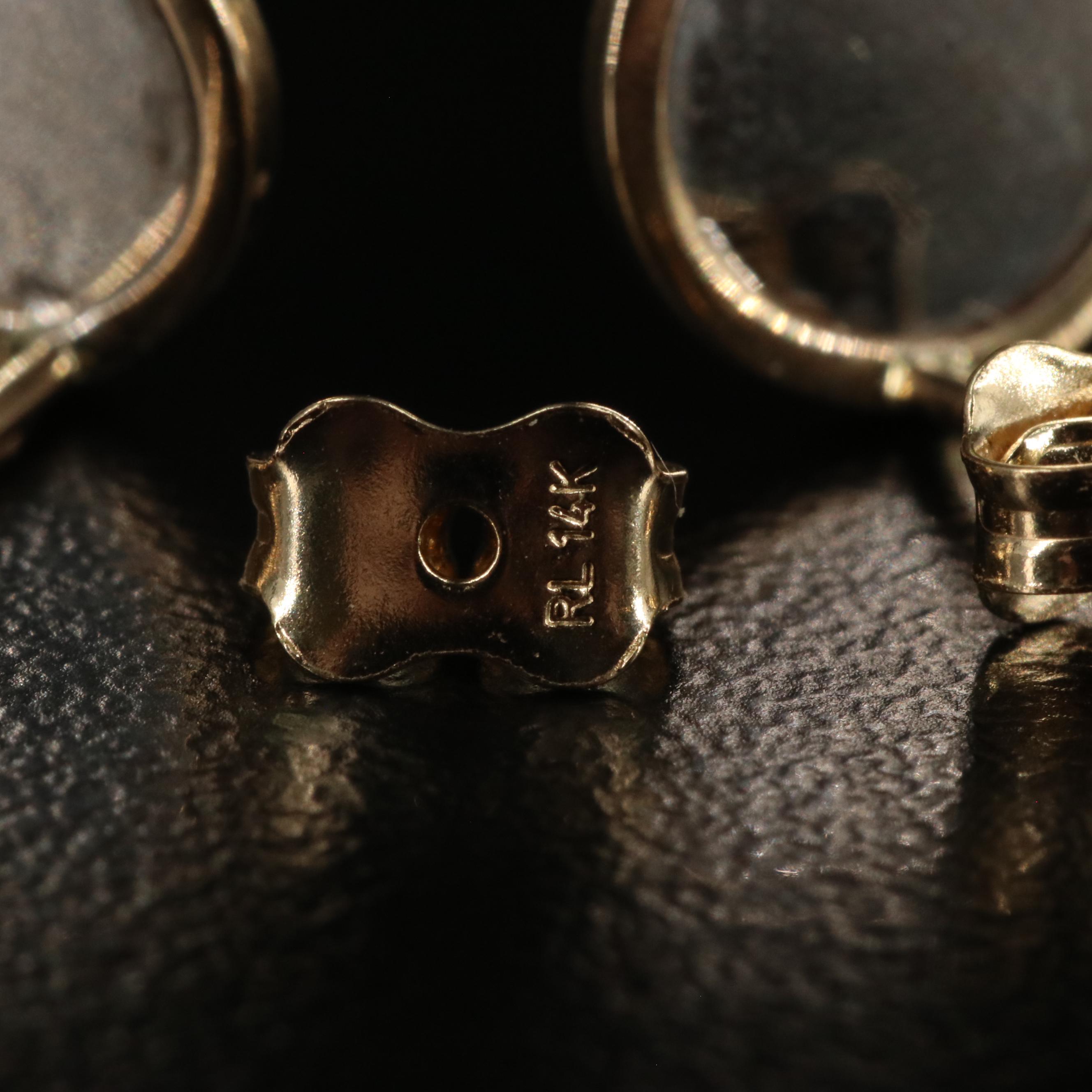 14K Circle Stud Earrings