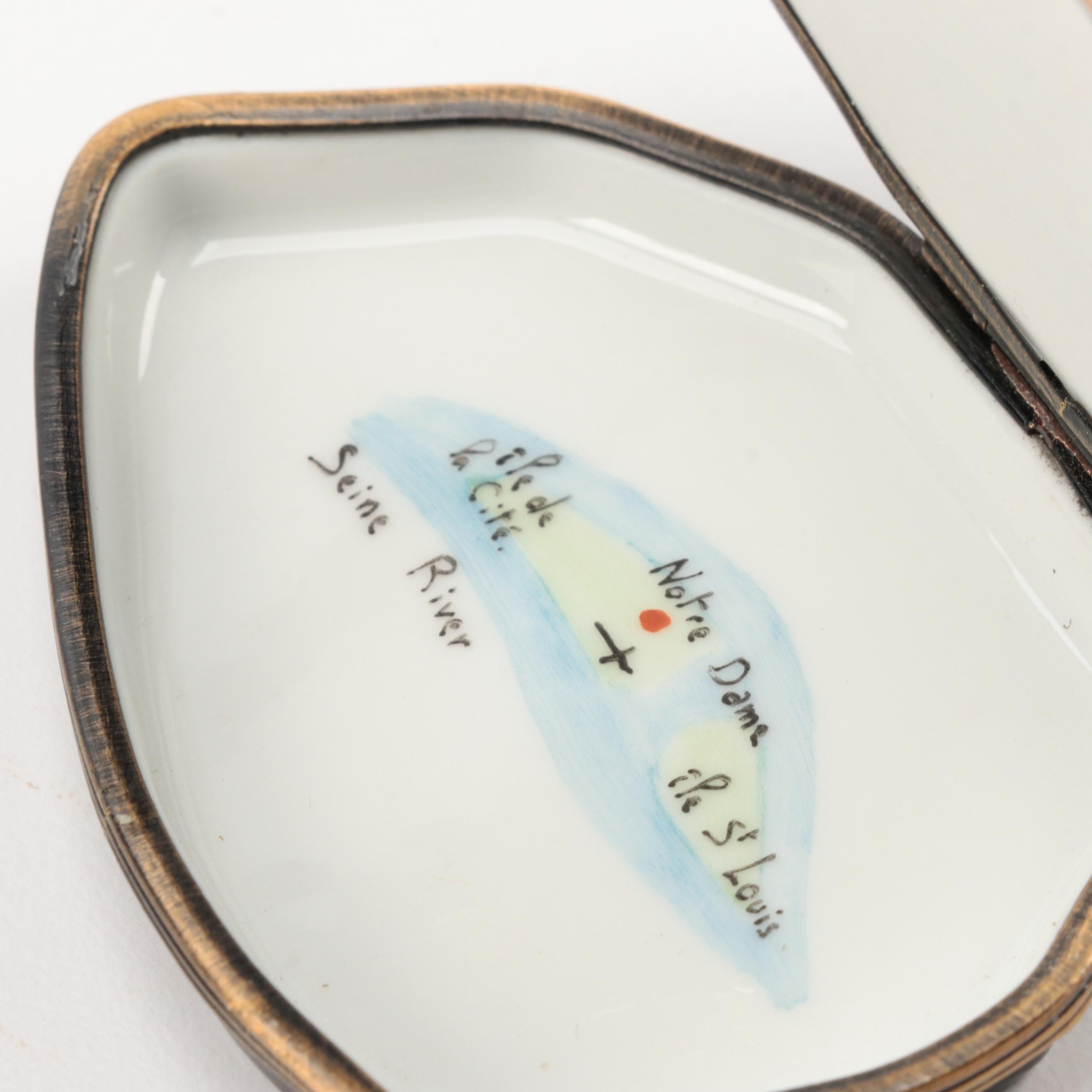 Notre-Dame de Paris and Bed Themed Porcelain Limoges Boxes