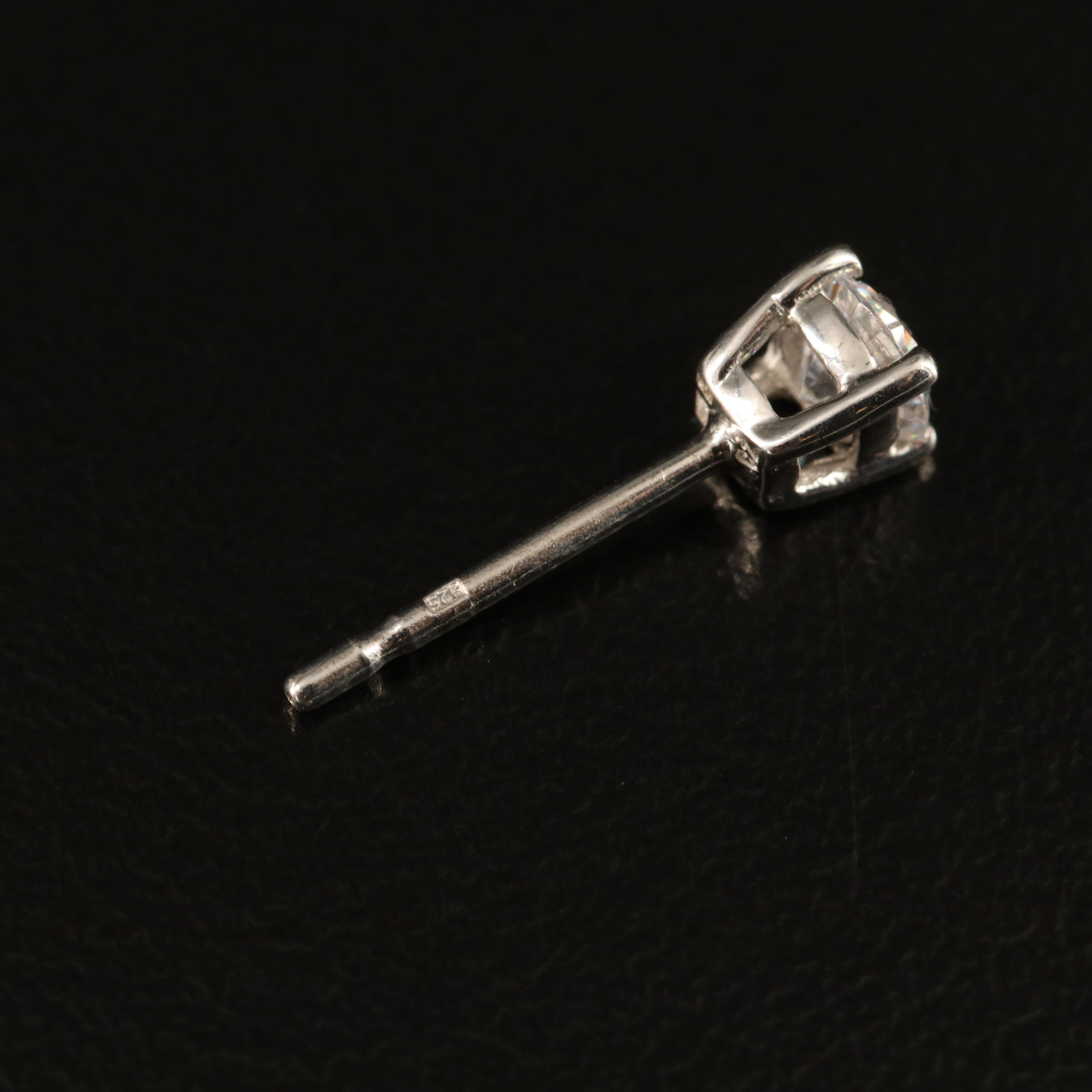 Sterling Cubic Zirconia Stud Earrings with Enhancers