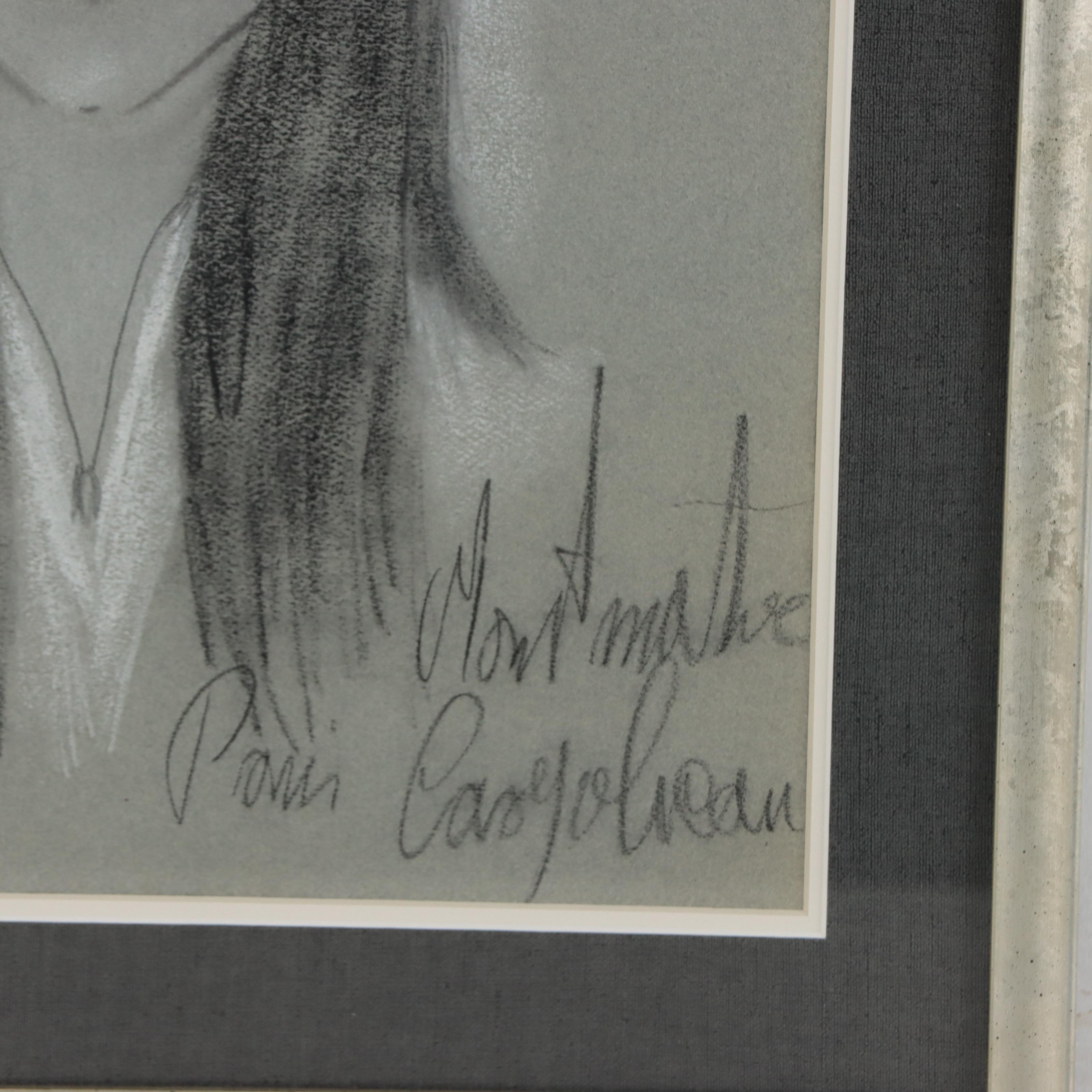 Charcoal and Conté Portrait Drawing of Young Woman