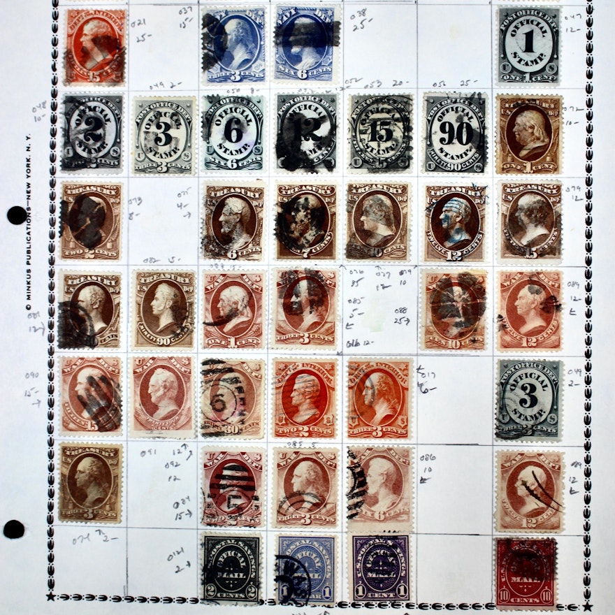 U.S. Revenue Postage Stamp Collection