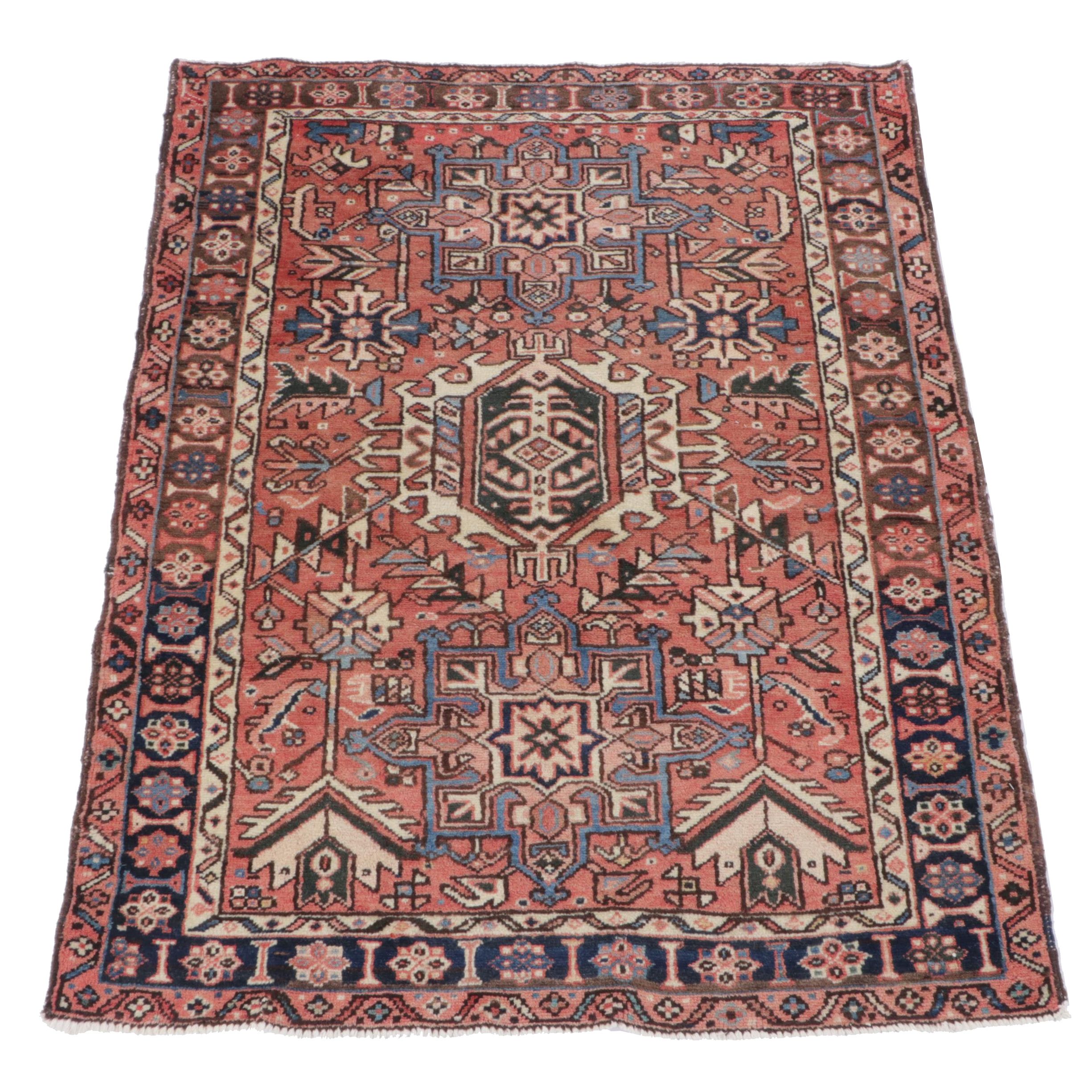 3'9 x 4'10 Hand-Knotted Persian Hamadan Accent Rug