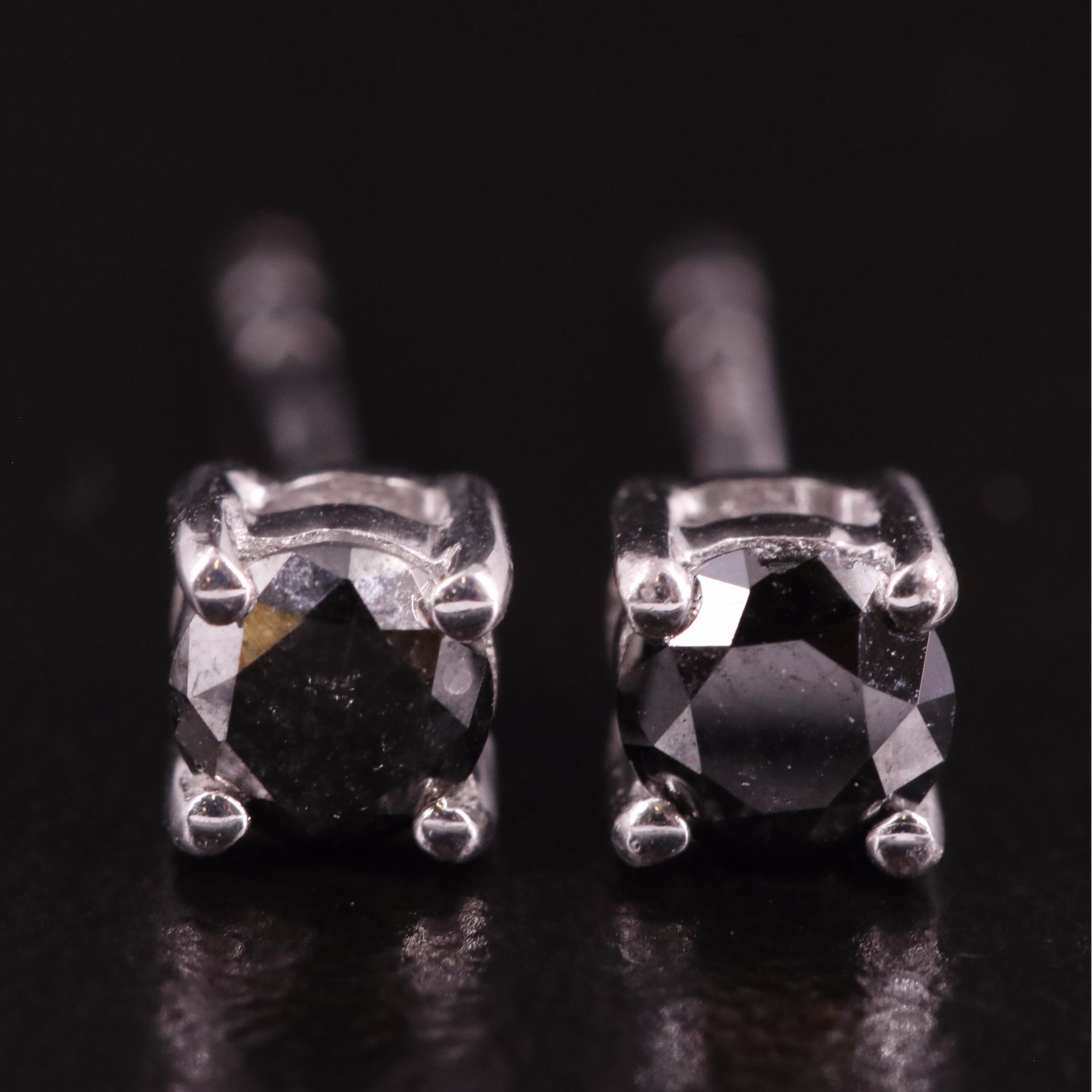 Sterling Diamond Stud Earrings