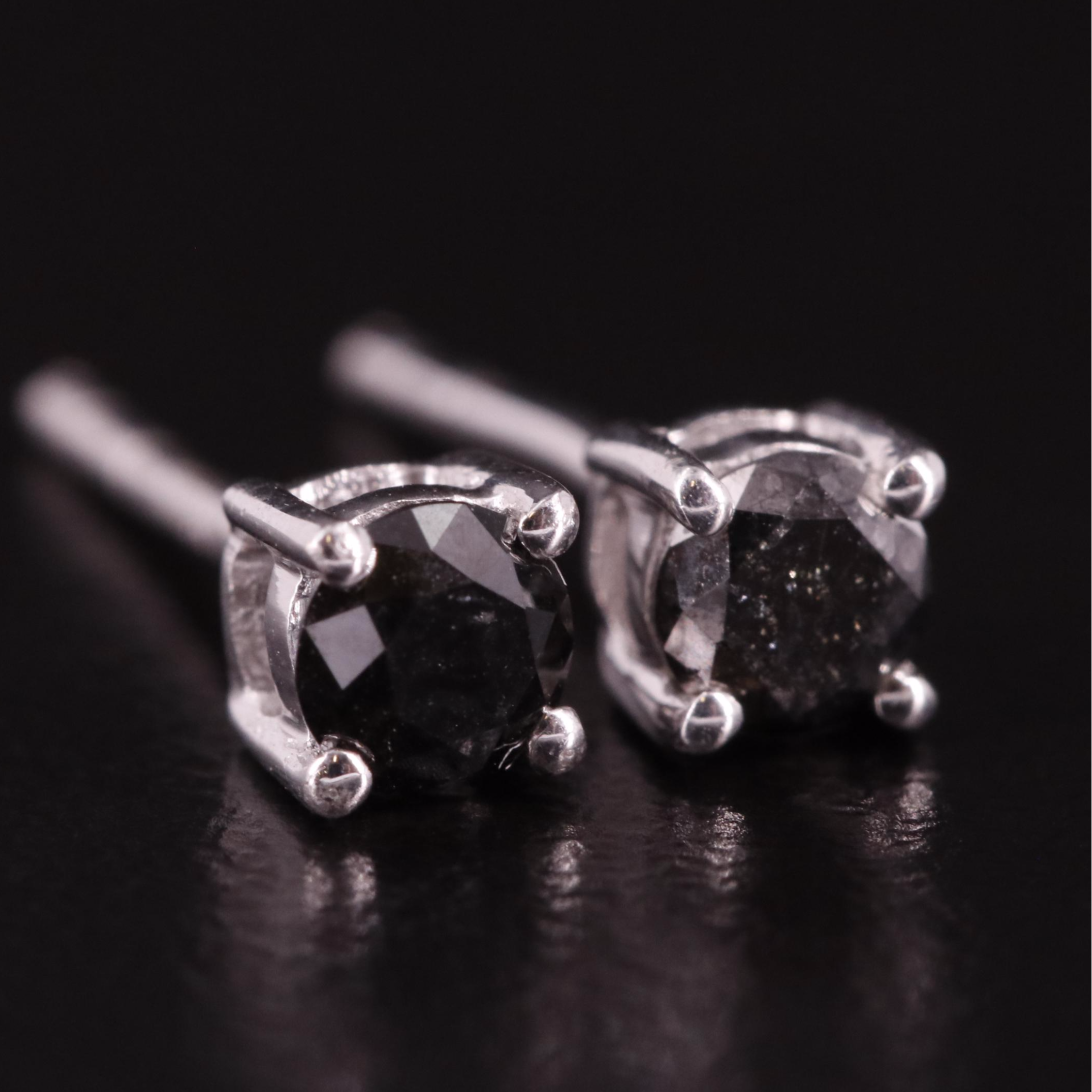 Sterling Diamond Stud Earrings