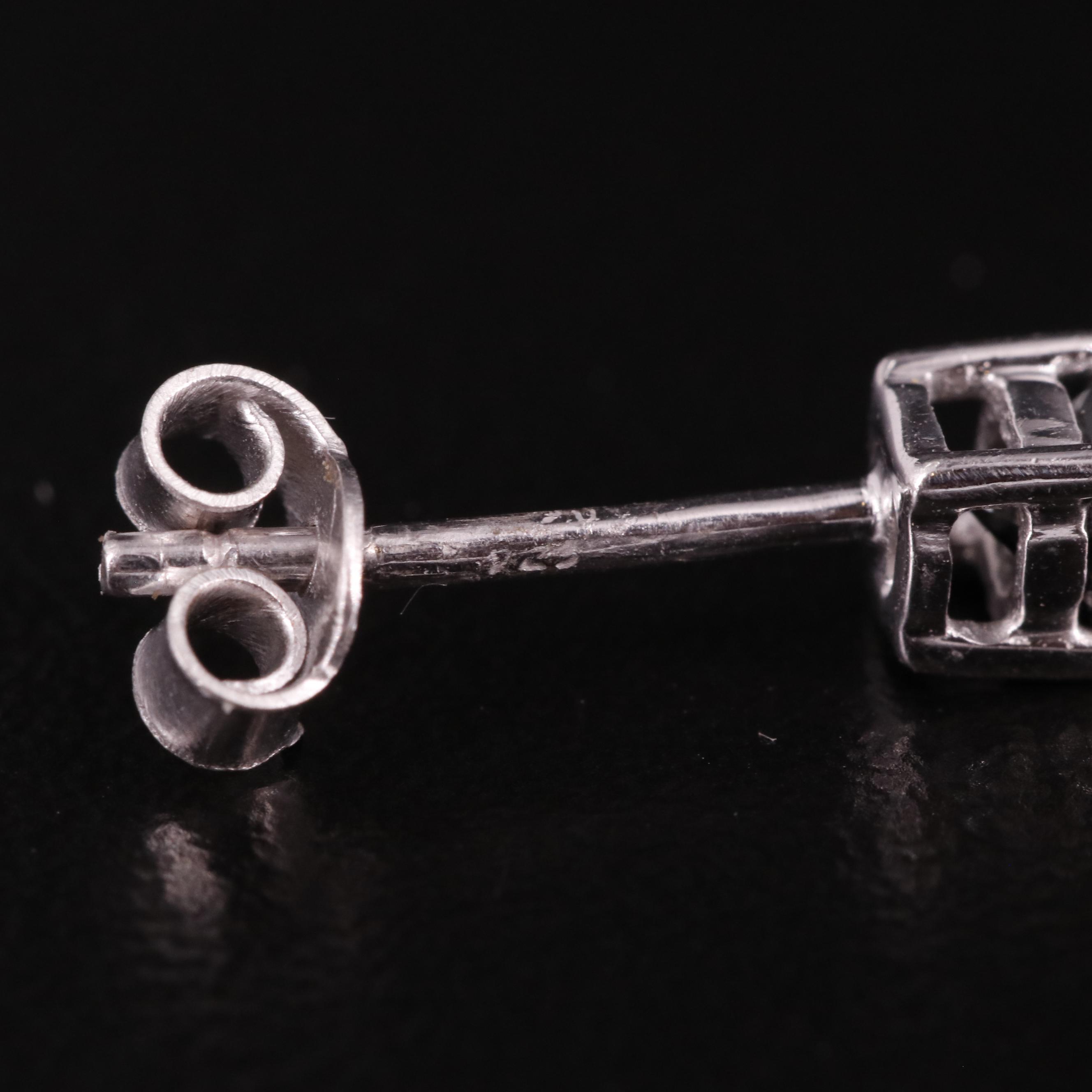 Sterling Diamond Stud Earrings