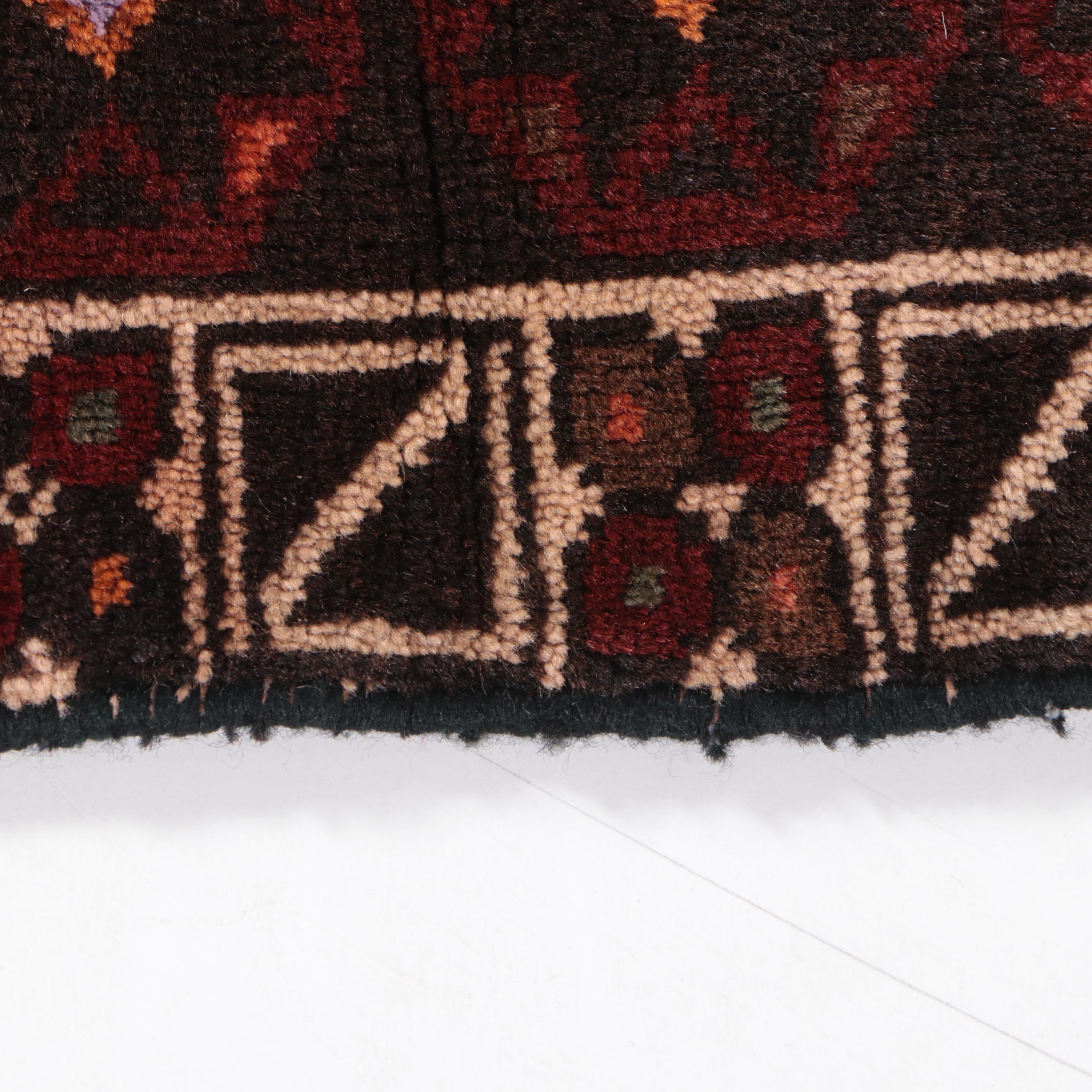 2' x 2' Hand-Knotted Afghan Baluch Floor Mat