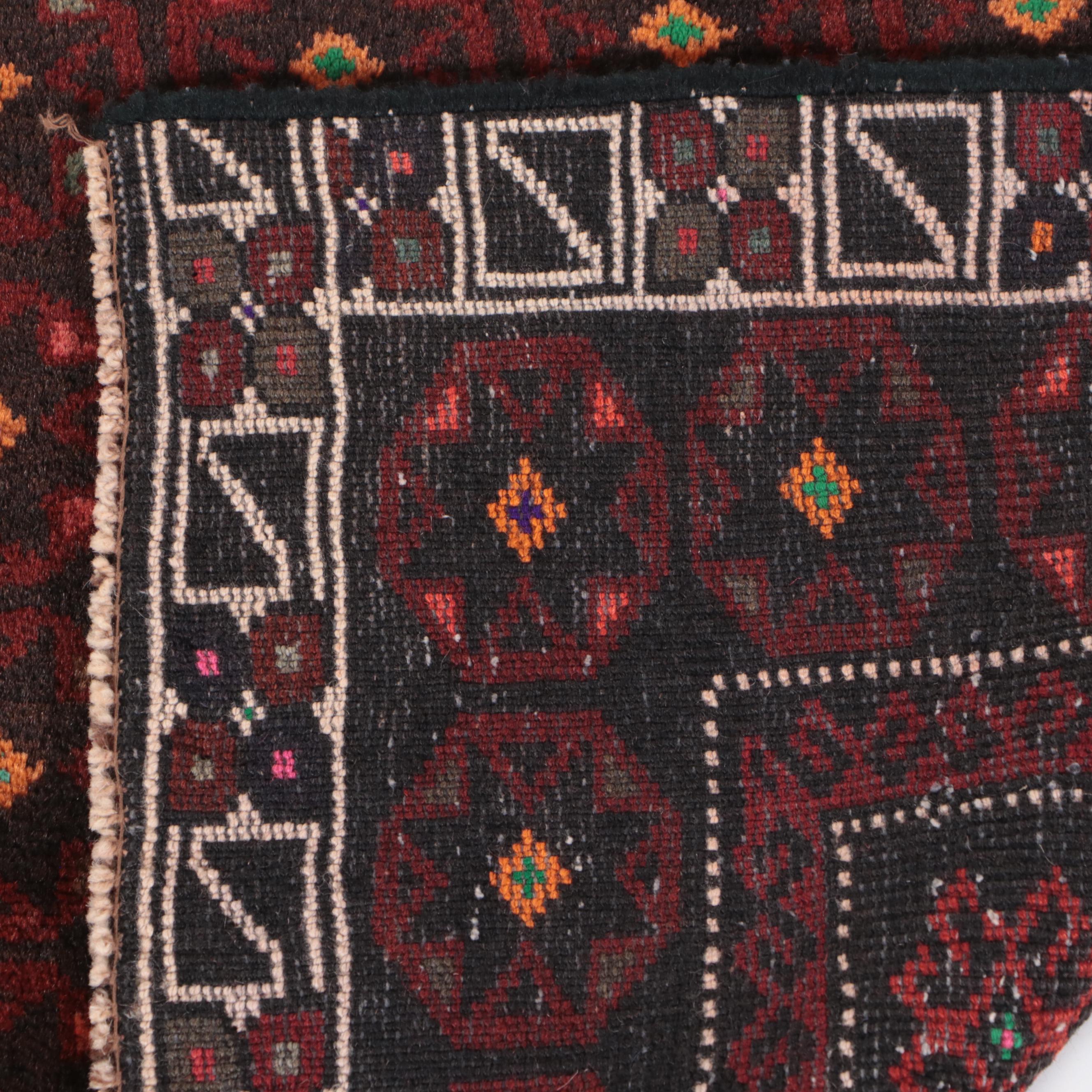 2' x 2' Hand-Knotted Afghan Baluch Floor Mat