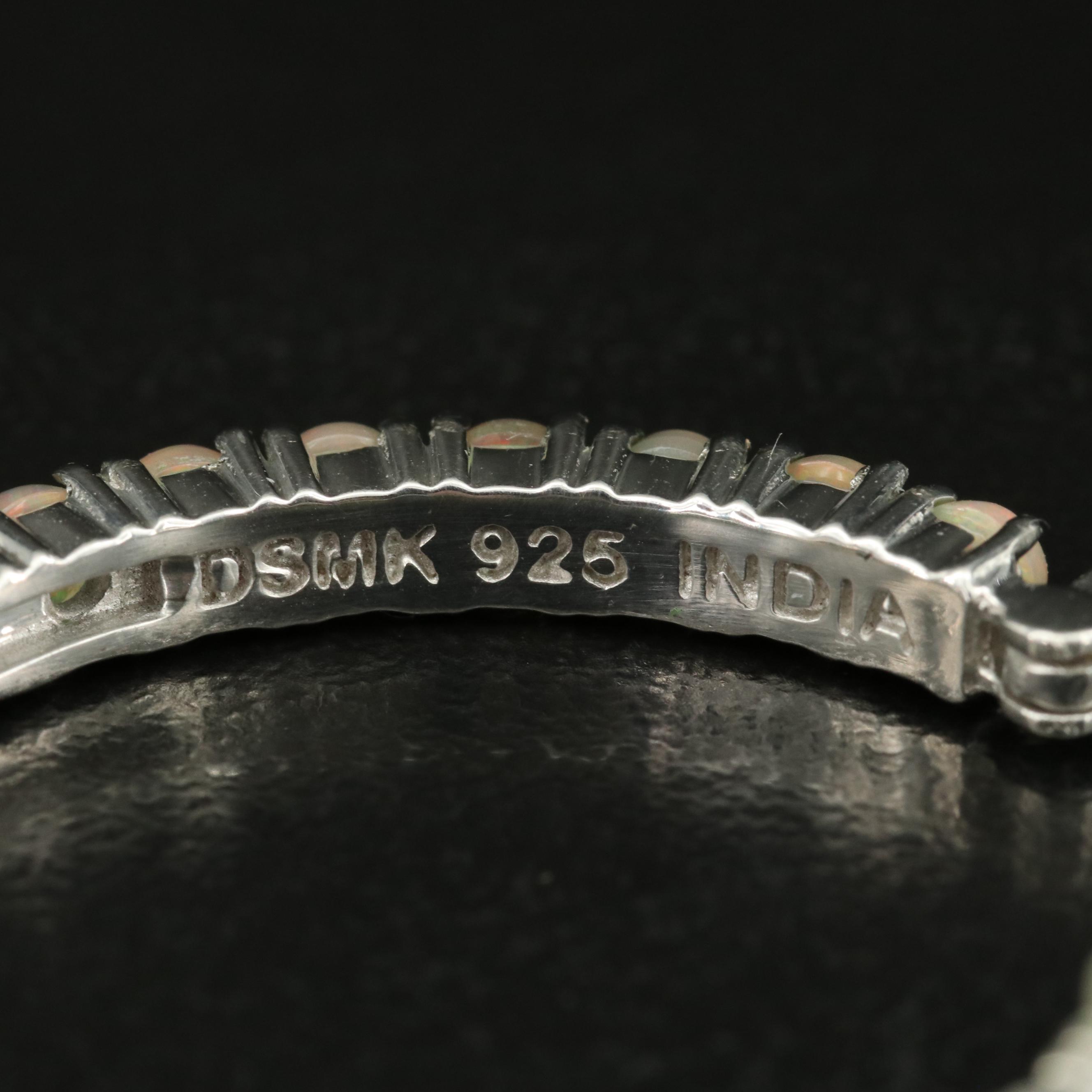 Sterling Opal Inside-Out Hoop Earrings