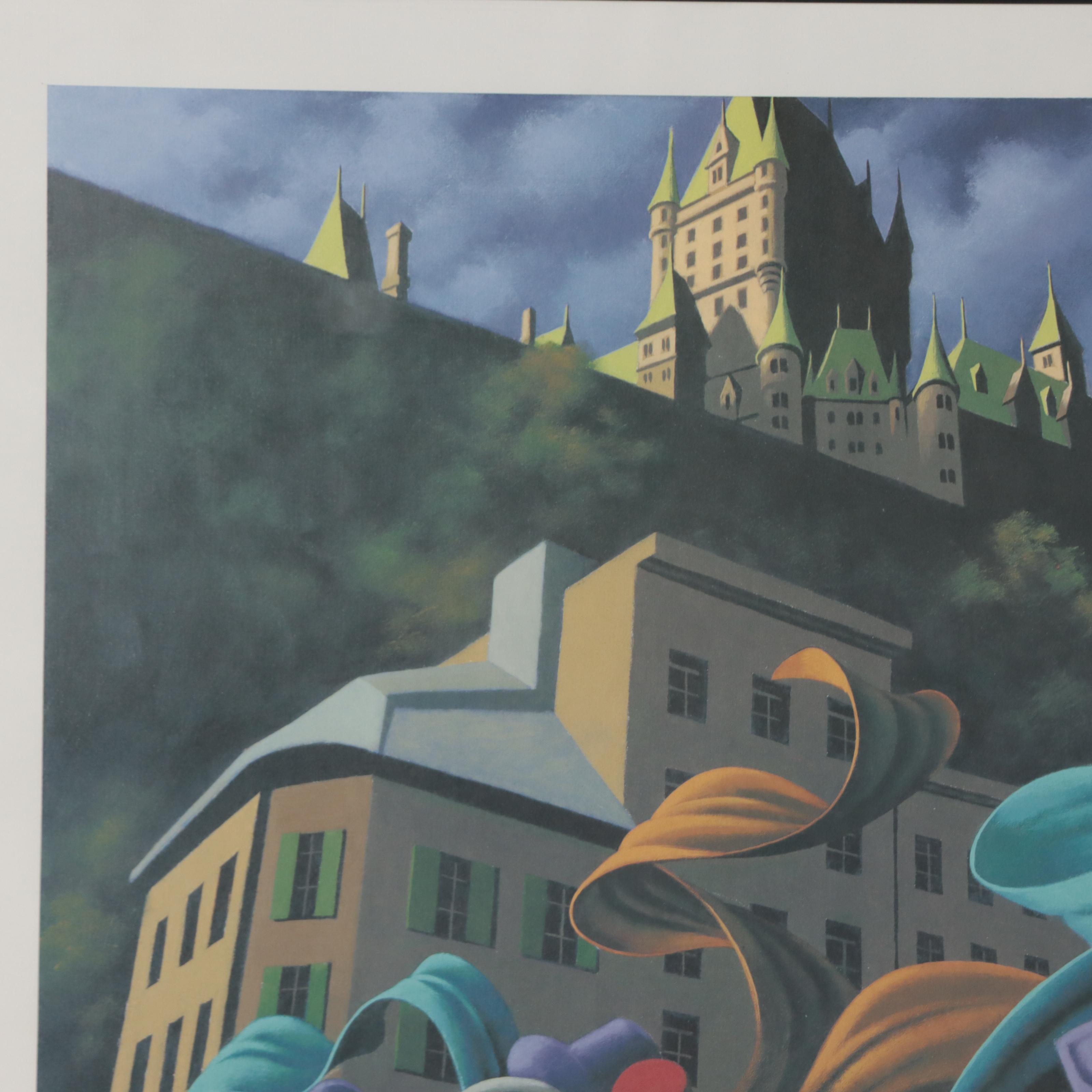 Claude Théberge Offset Lithograph "La Fête au p'tit Champlaise"